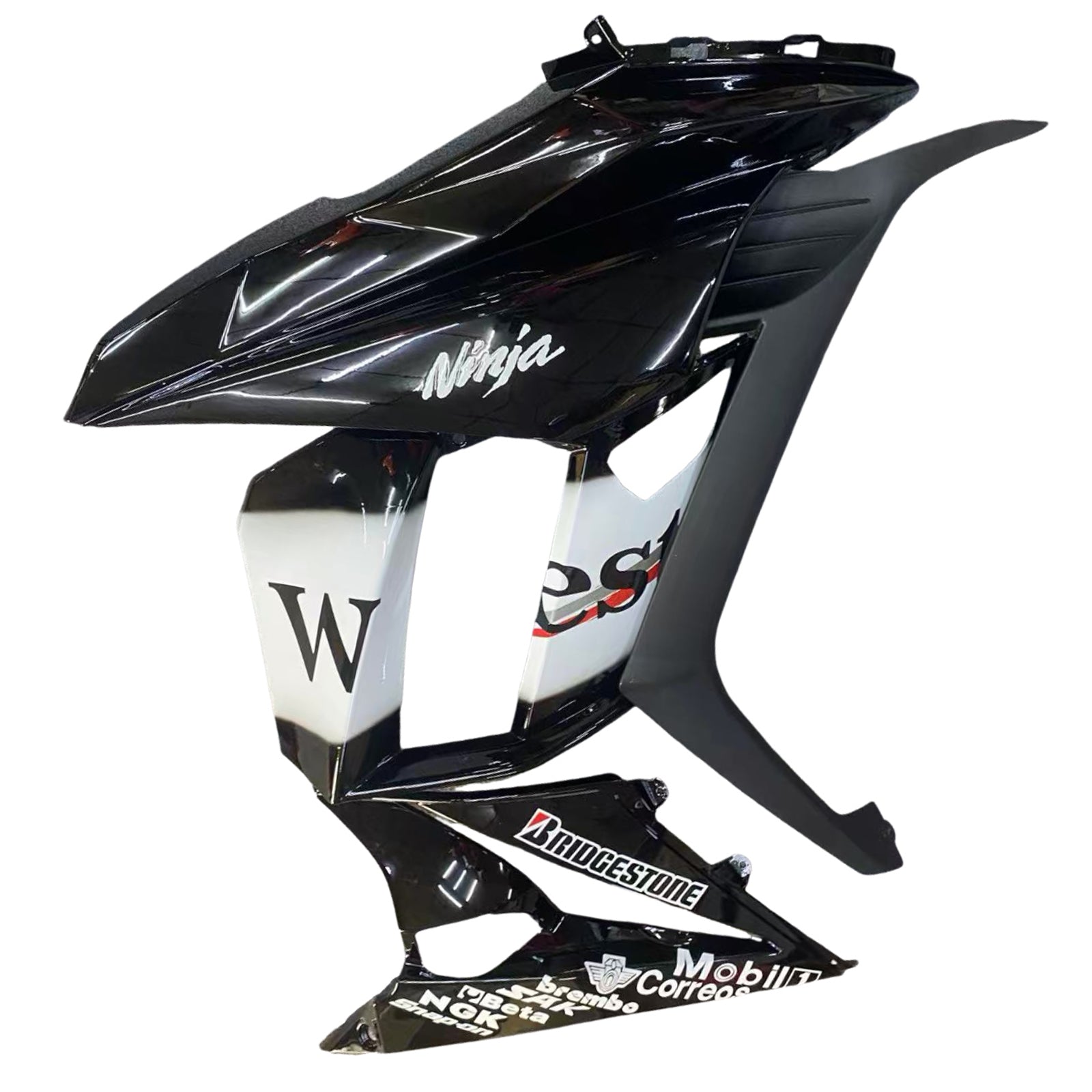 Amotopart 2010-2015 Kawasaki Z1000SX Black White Fairing Kit