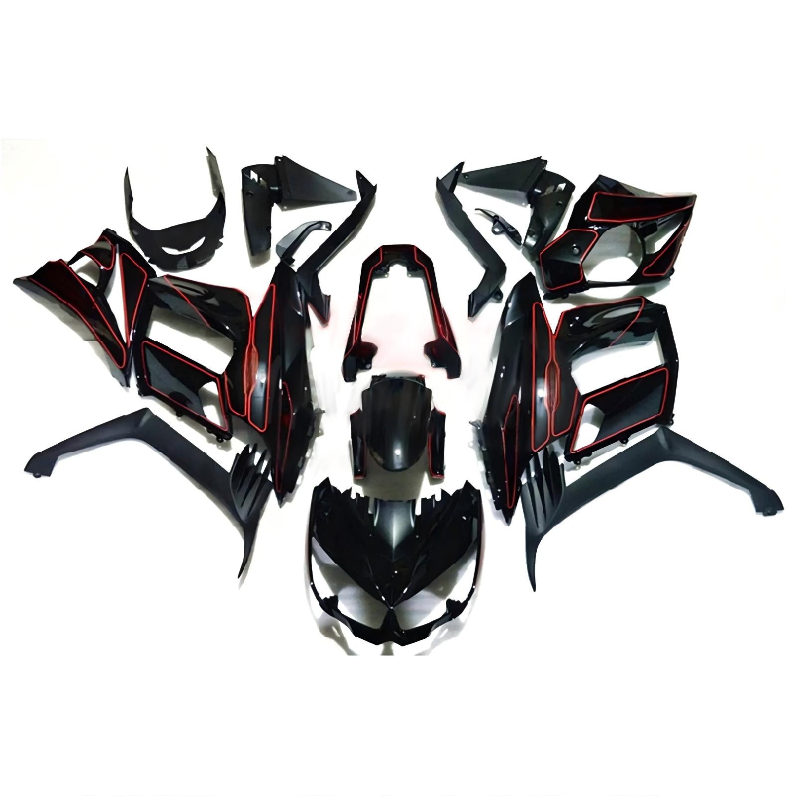 Amotopart 2010-2015 Kawasaki Z1000SX Black Red Fairing Kit