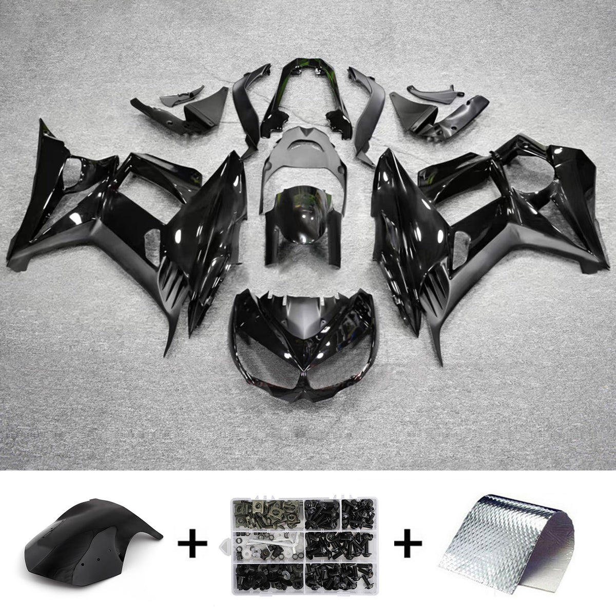 Amotopart 2010-2015 Kawasaki Z1000SX Black Fairing Kit