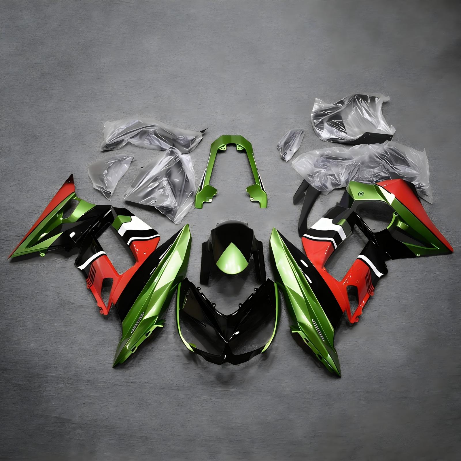 Amotopart 2010-2015 Kawasaki Z1000SX Green Red Black Fairing Kit