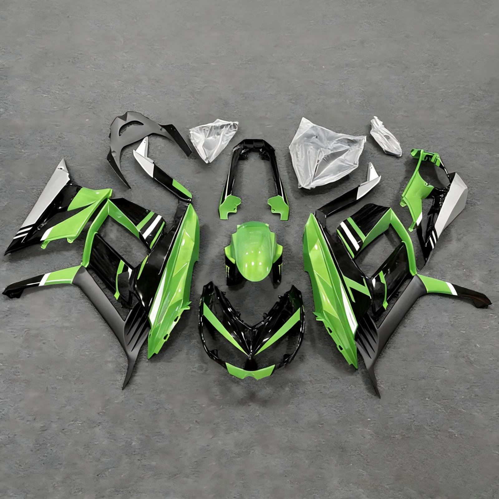 Amotopart 2010-2015 Kawasaki Z1000SX Black Green Fairing Kit