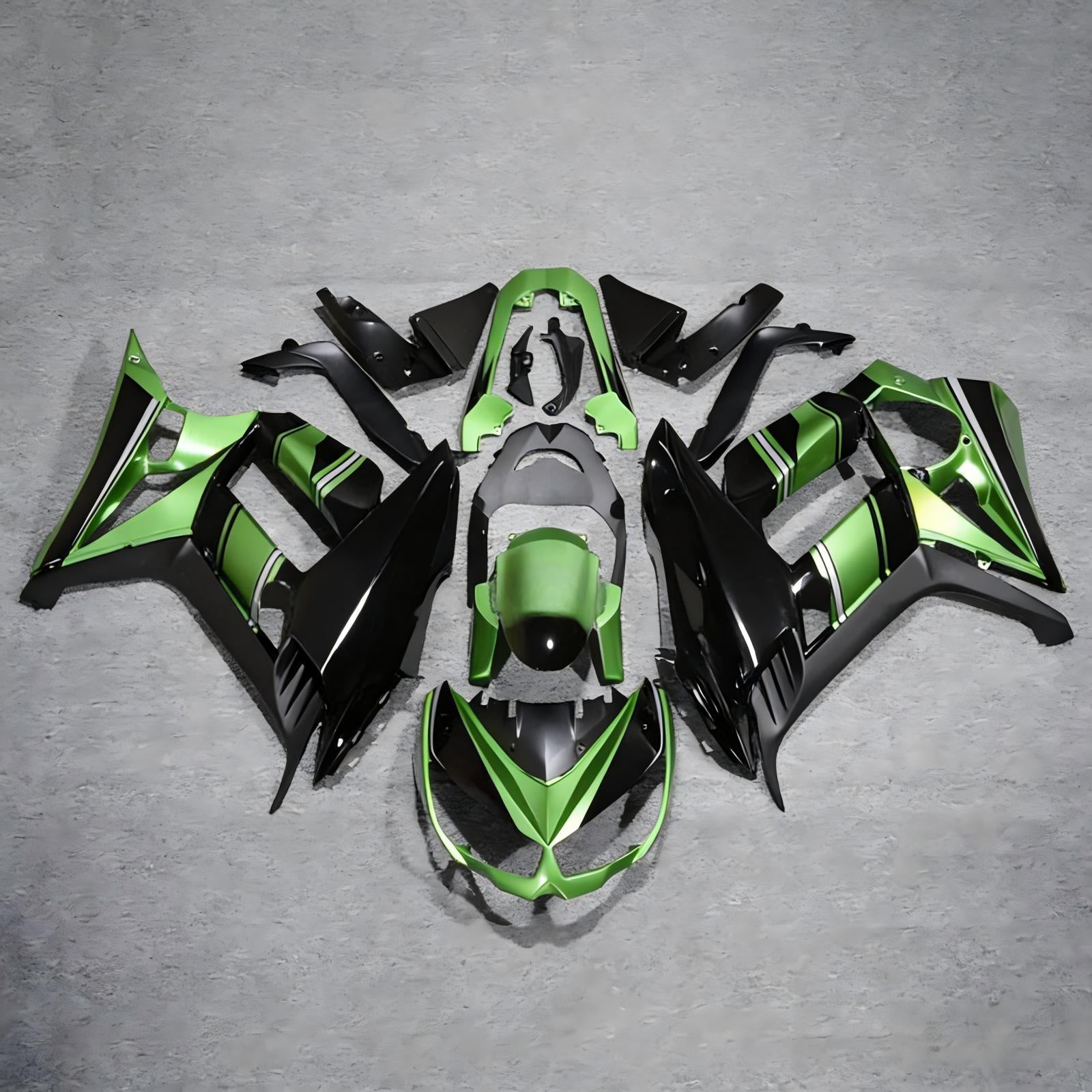Amotopart 2010-2015 Kawasaki Z1000SX Green Black Fairing Kit