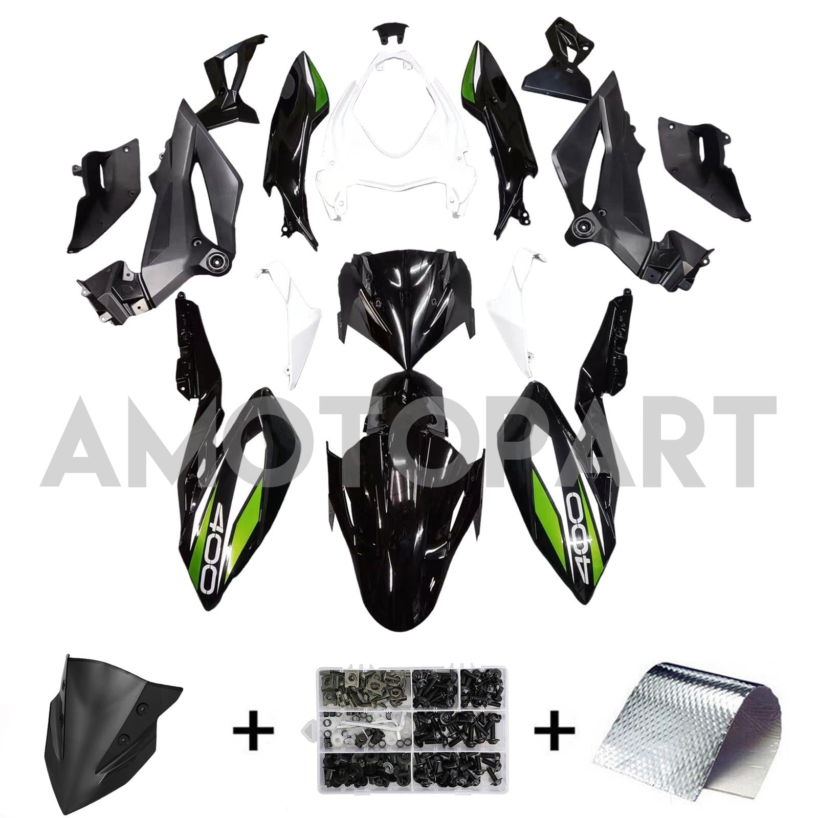 Amotopart Kawasaki 2018-2024 Z400 White Fairing Kit