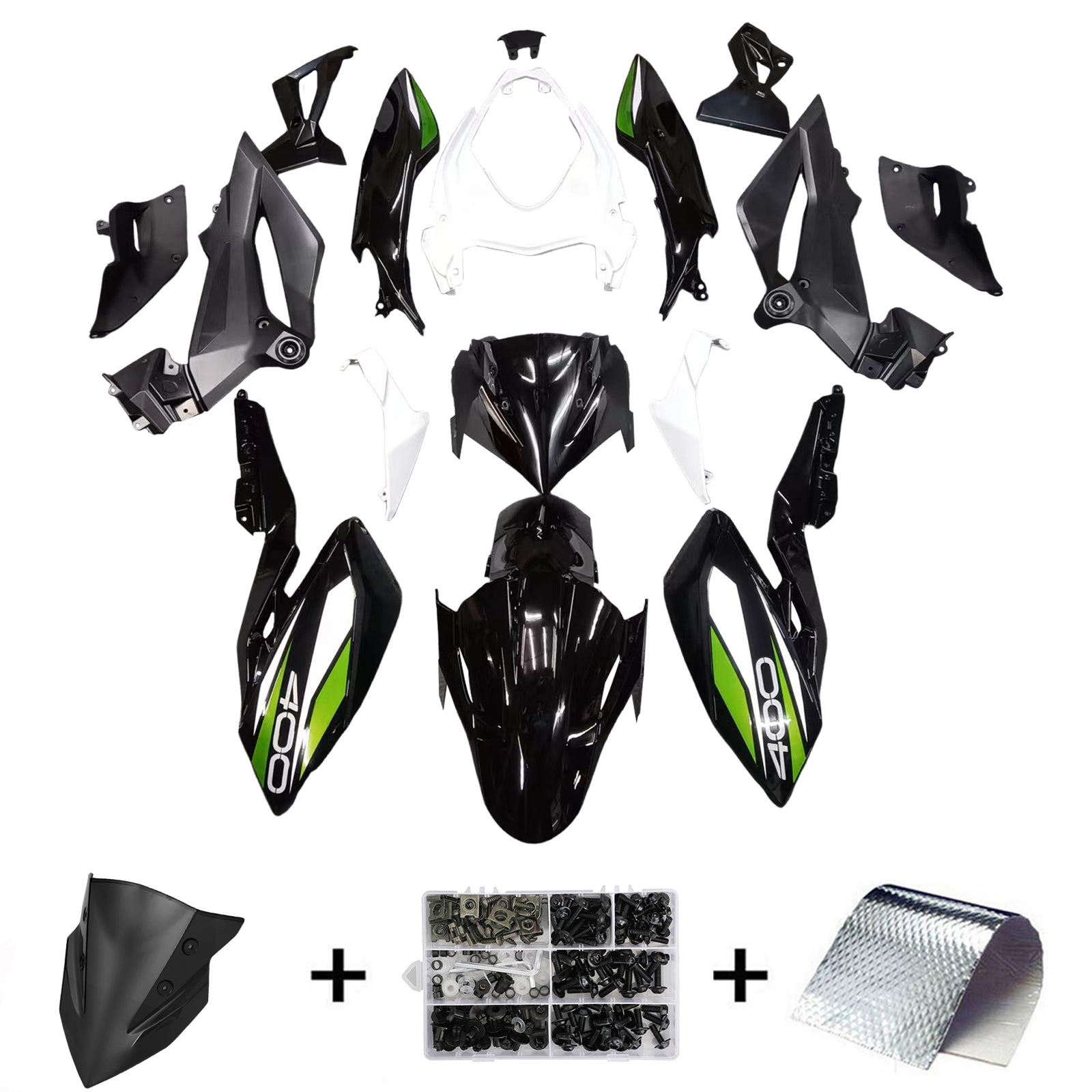 Kit de carénage blanc Amotopart Kawasaki 2018-2024 Z400