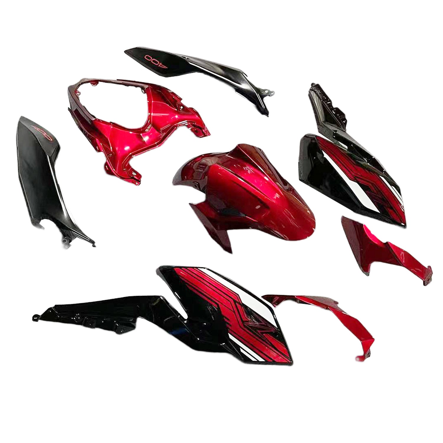 Amotopart Kawasaki 2018-2024 Z400 Red Black Fairing Kit