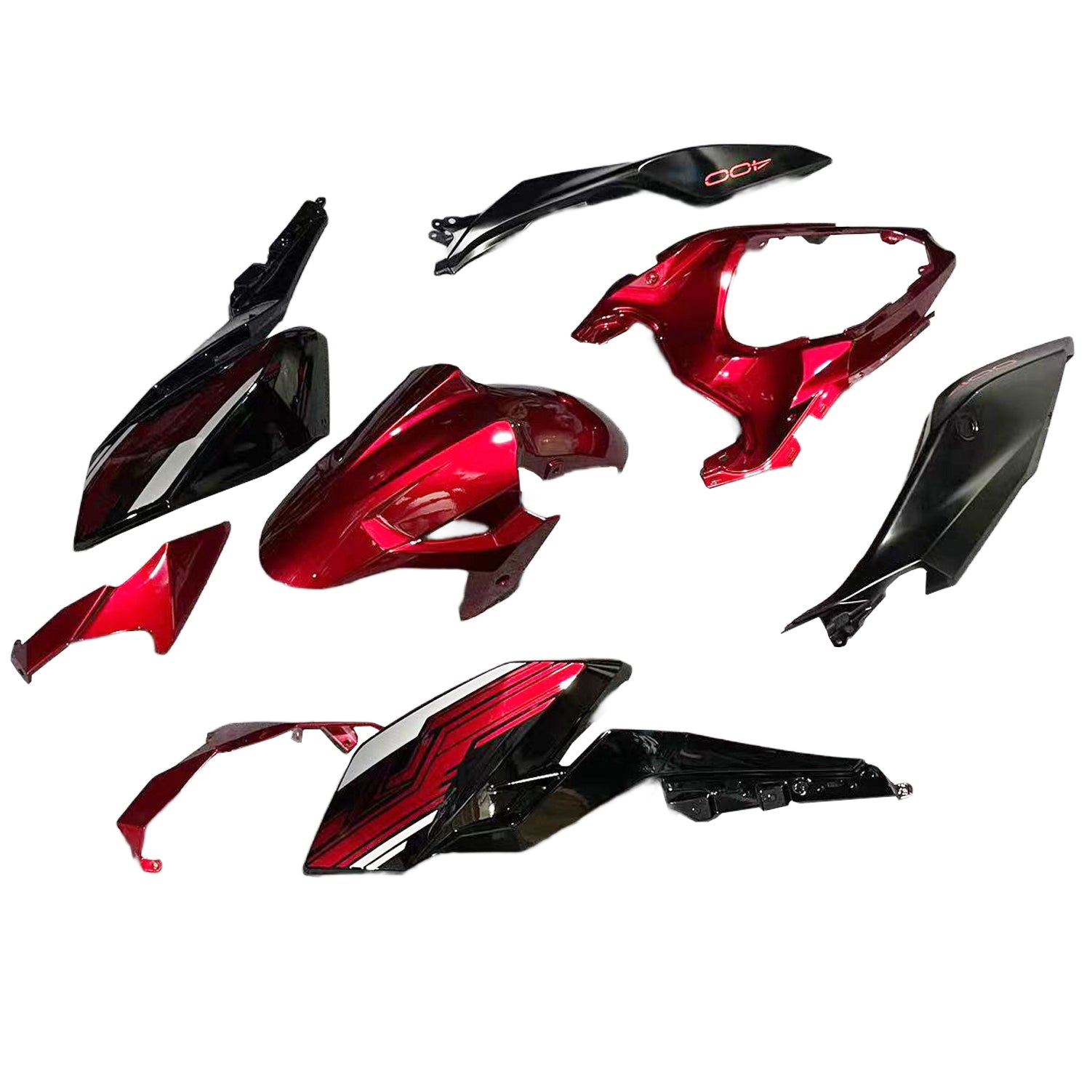 Amotopart Kawasaki 2018-2024 Z400 Red Black Fairing Kit