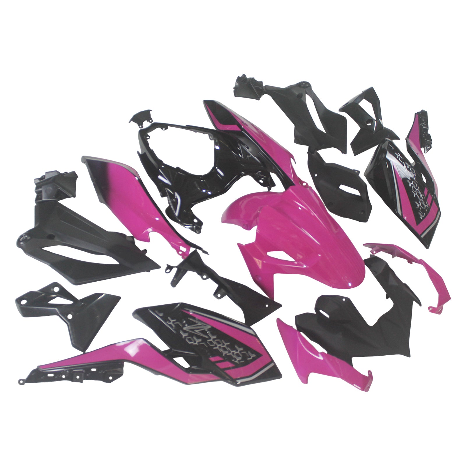Amotopart 2018-2024 Z400 Kawasaki Black Pink Fairing Kit