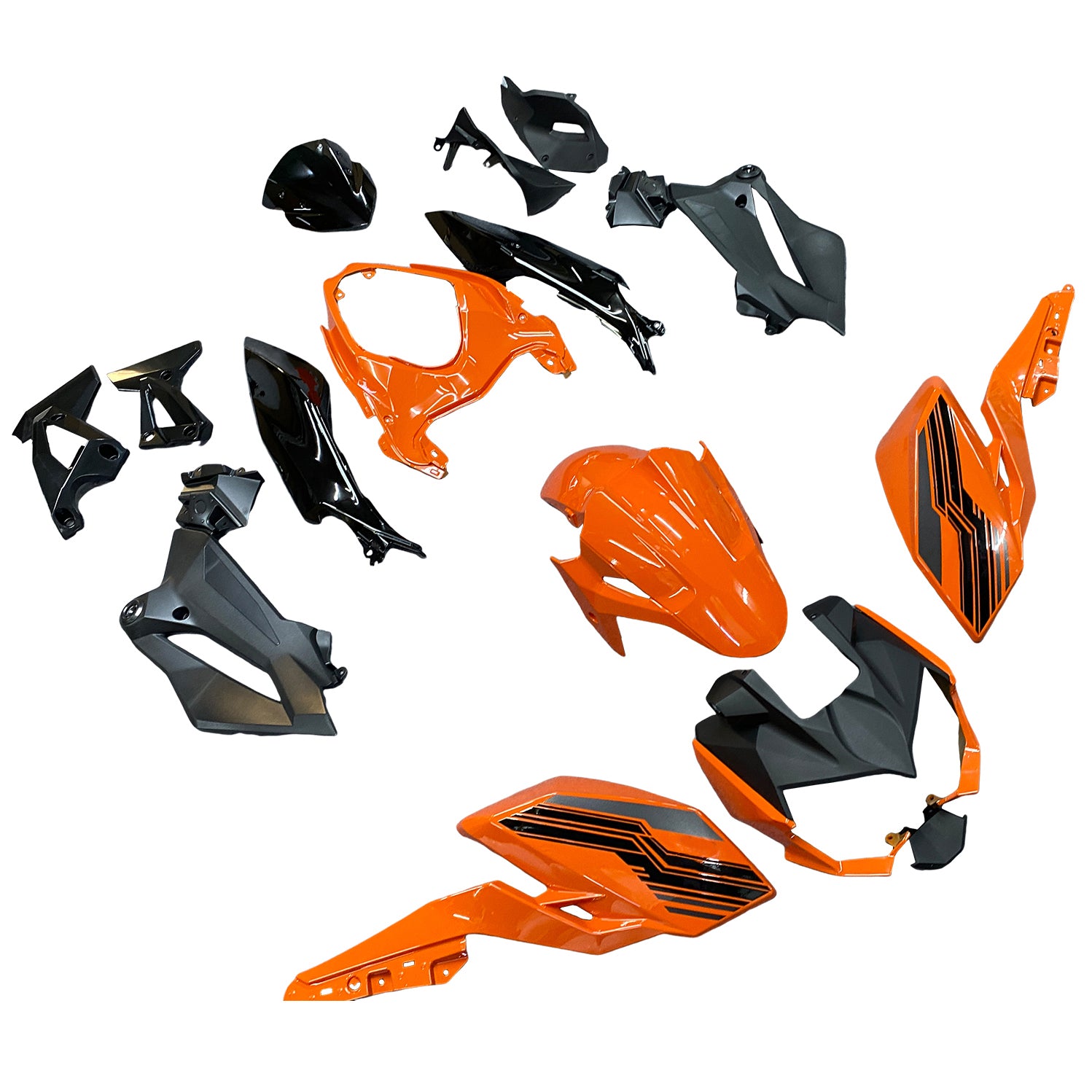 Amotopart 2018-2024 Z400 Kawasaki Black Orange Fairing Kit