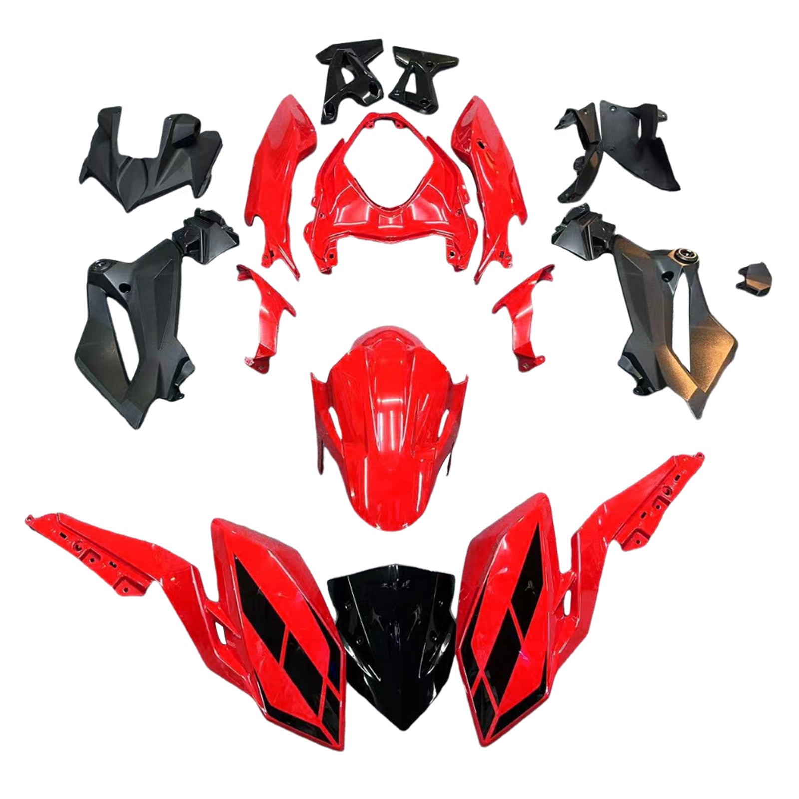 Amotopart 2018-2024 Z400 Kawasaki Black Red Fairing Kit