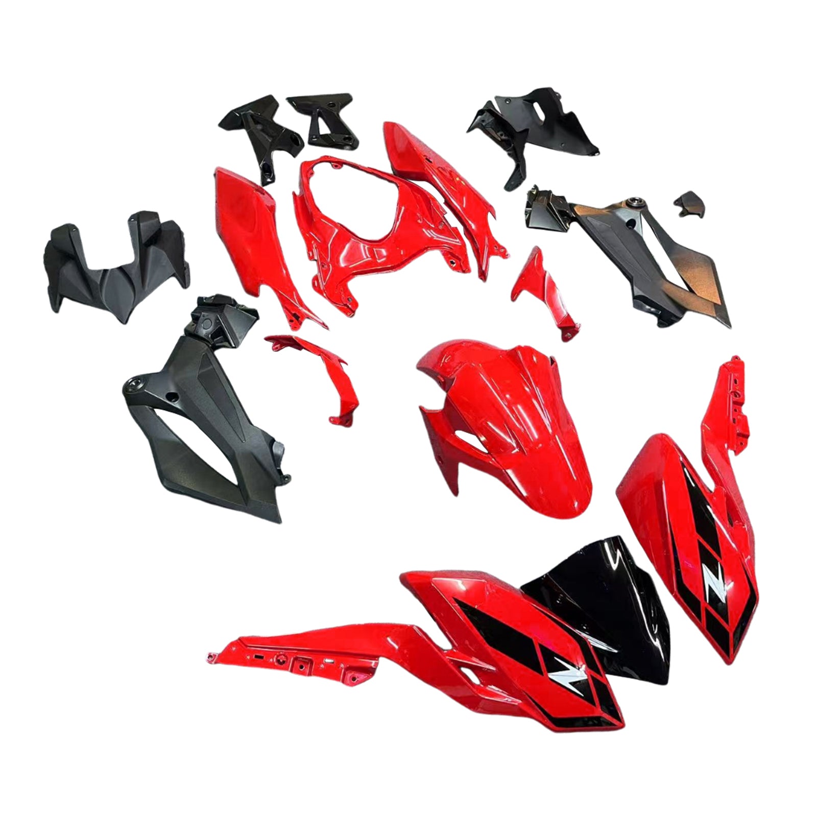 Amotopart 2018-2024 Z400 Kawasaki Black Red Fairing Kit