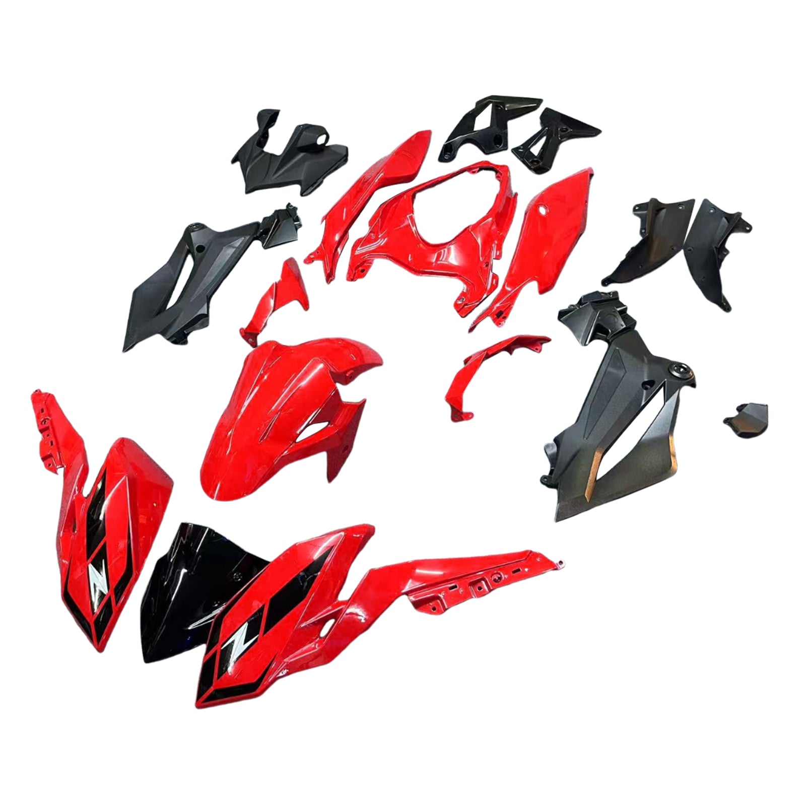 Amotopart 2018-2024 Z400 Kawasaki Black Red Fairing Kit