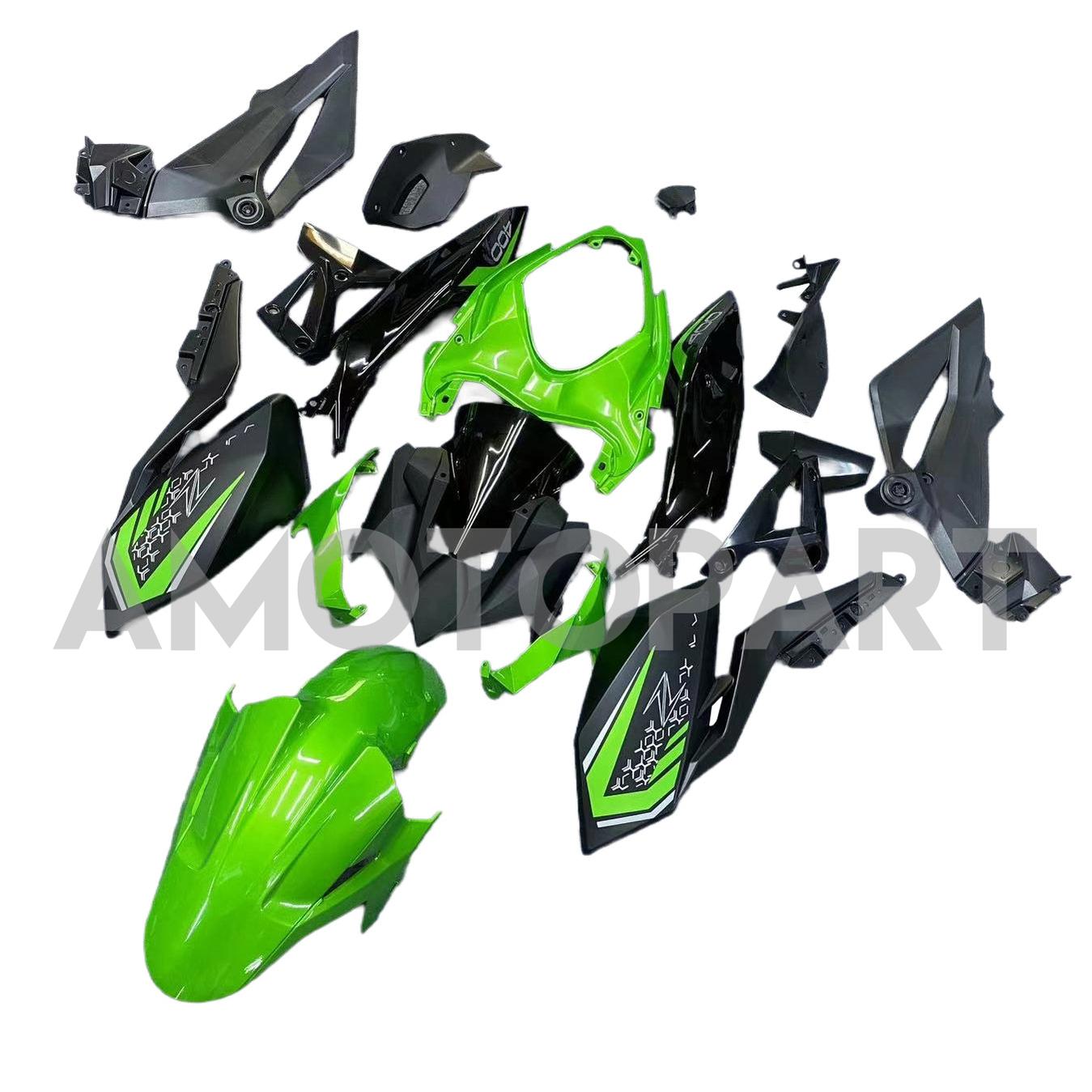 Amotopart 2018-2024 Z400 Kawasaki Green Black Style Fairing Kit
