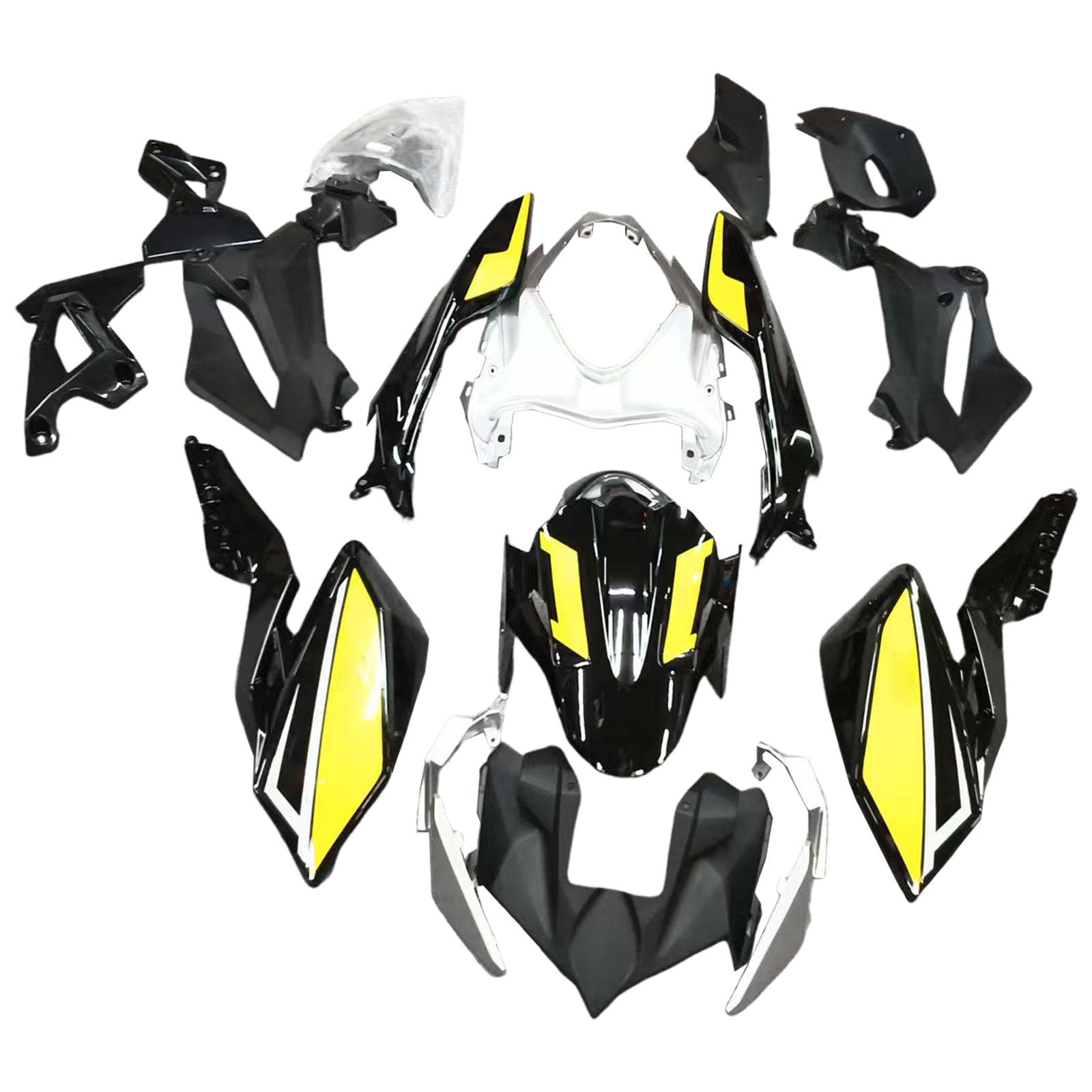 Amotopart 2018-2024 Z400 Kawasaki Black Yellow Style3 Fairing Kit