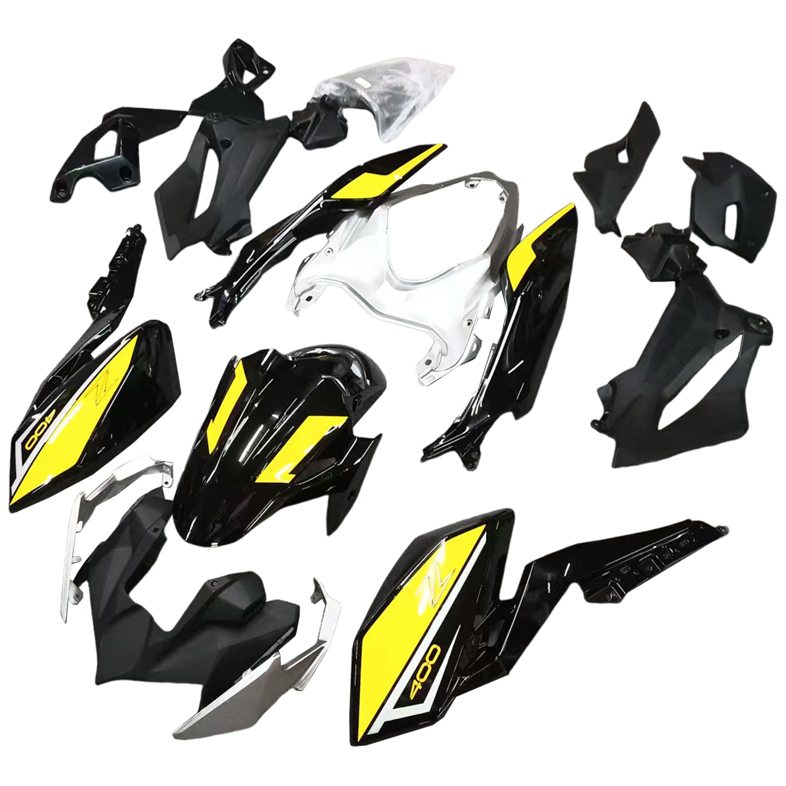 Amotopart 2018-2024 Z400 Kawasaki Black Yellow Style3 Failing Kit