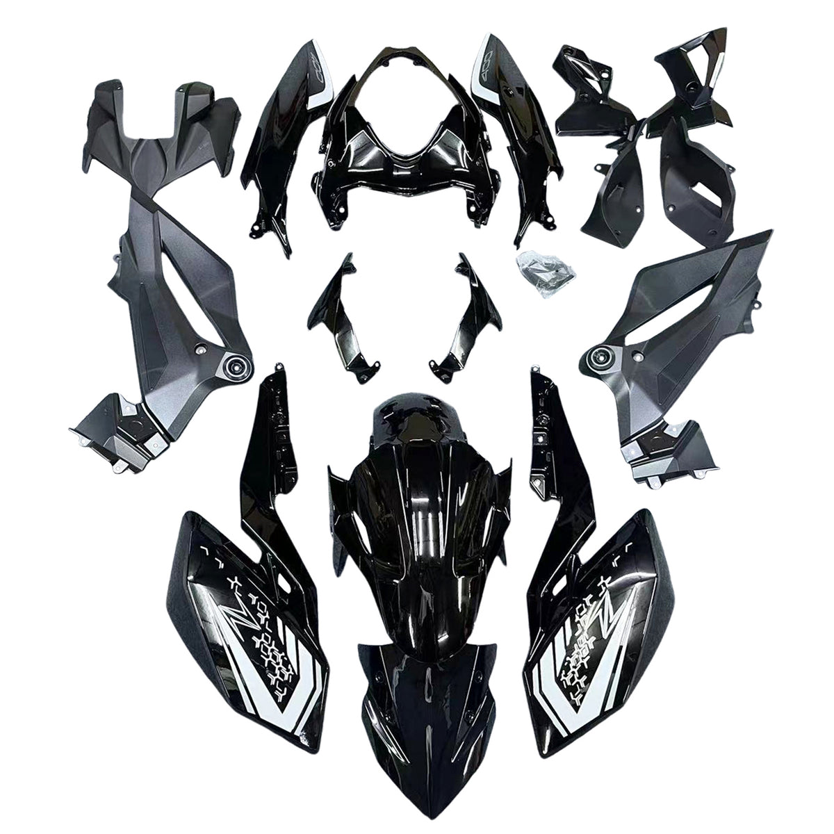 Kit de carénage noir Amotopart 2018-2024 Kawasaki Z400