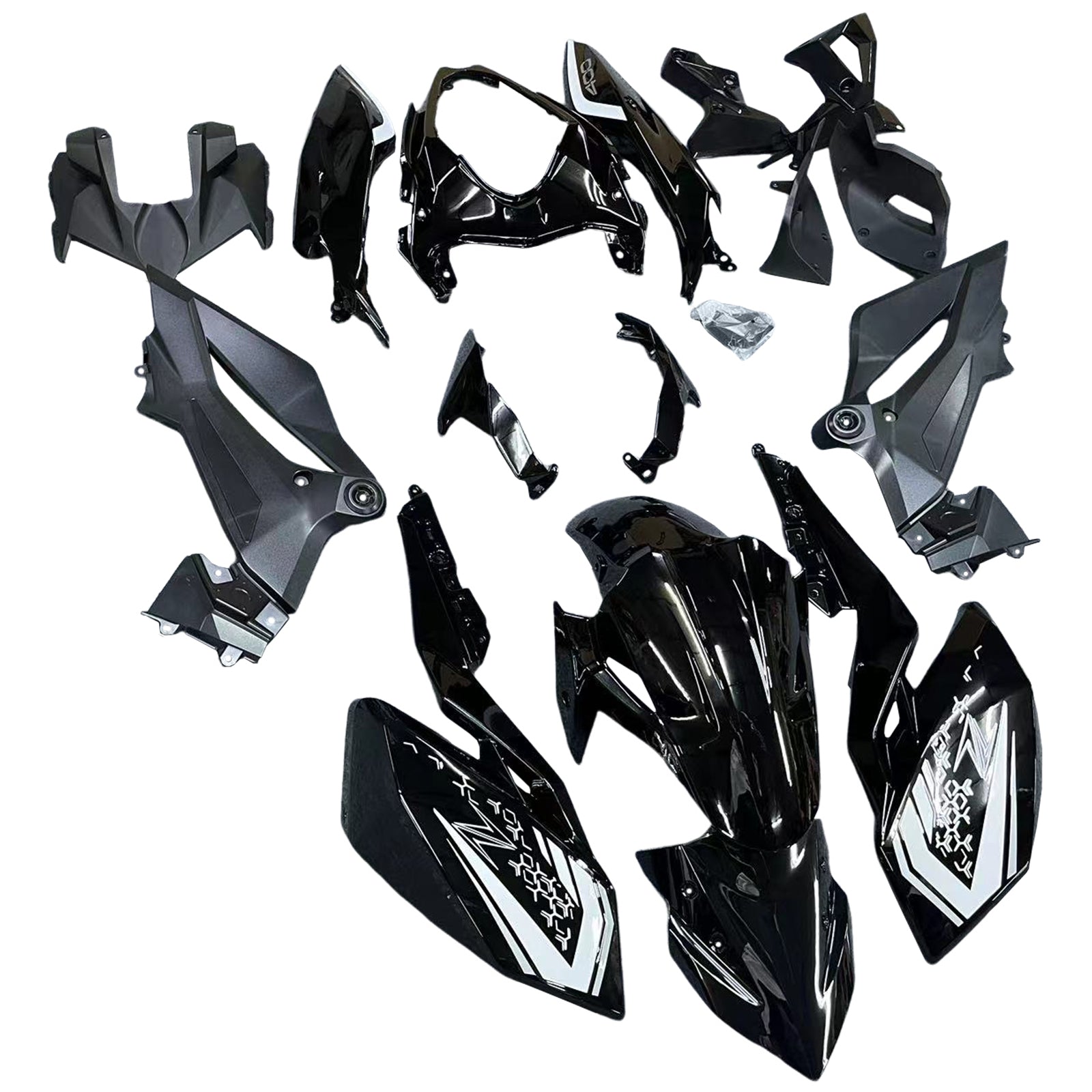 Amotopart 2018-2024 Kawasaki Z400  Black Fairing Kit