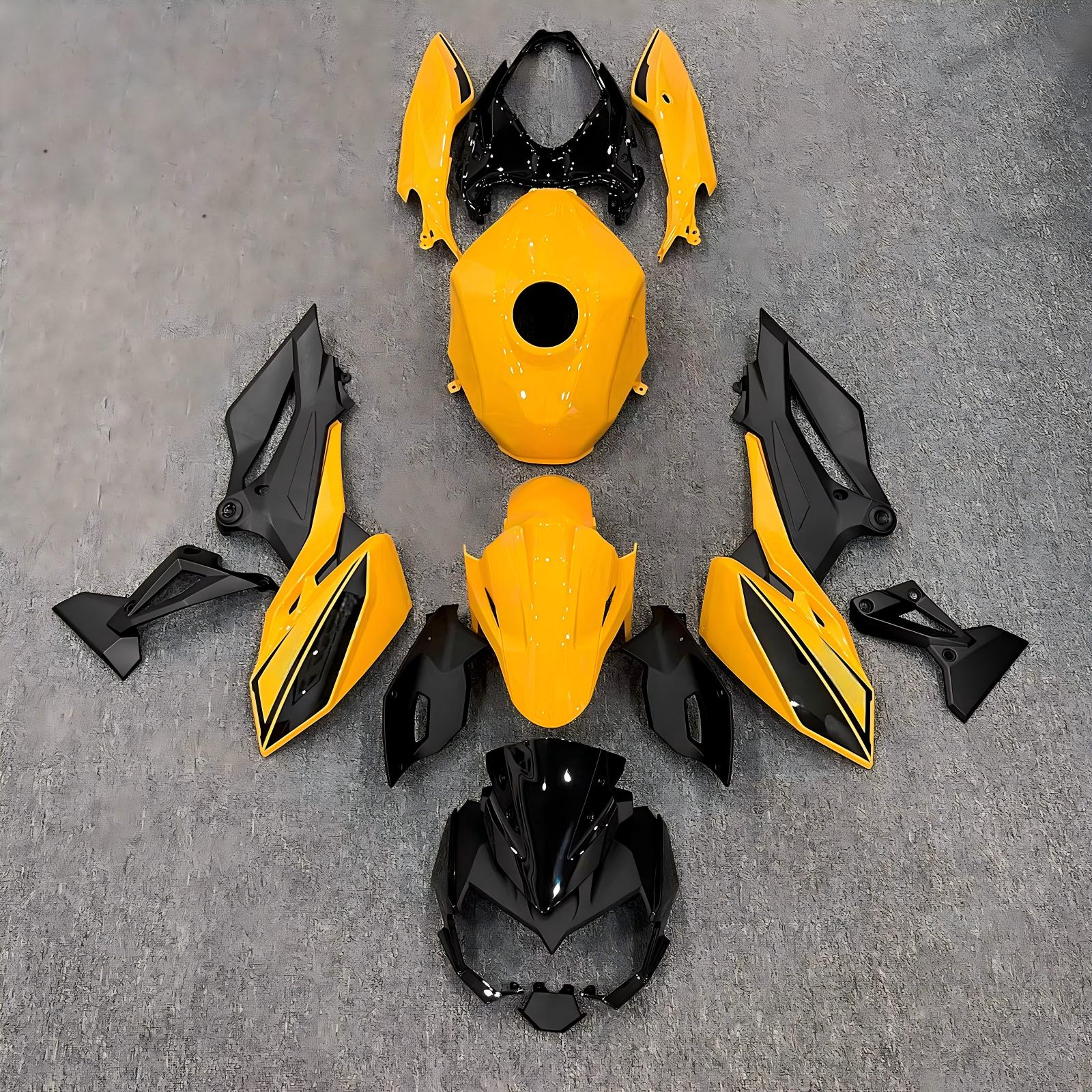 Amotopart 2018-2024 Kawasaki Z400 Yellow Black Fairing Kit
