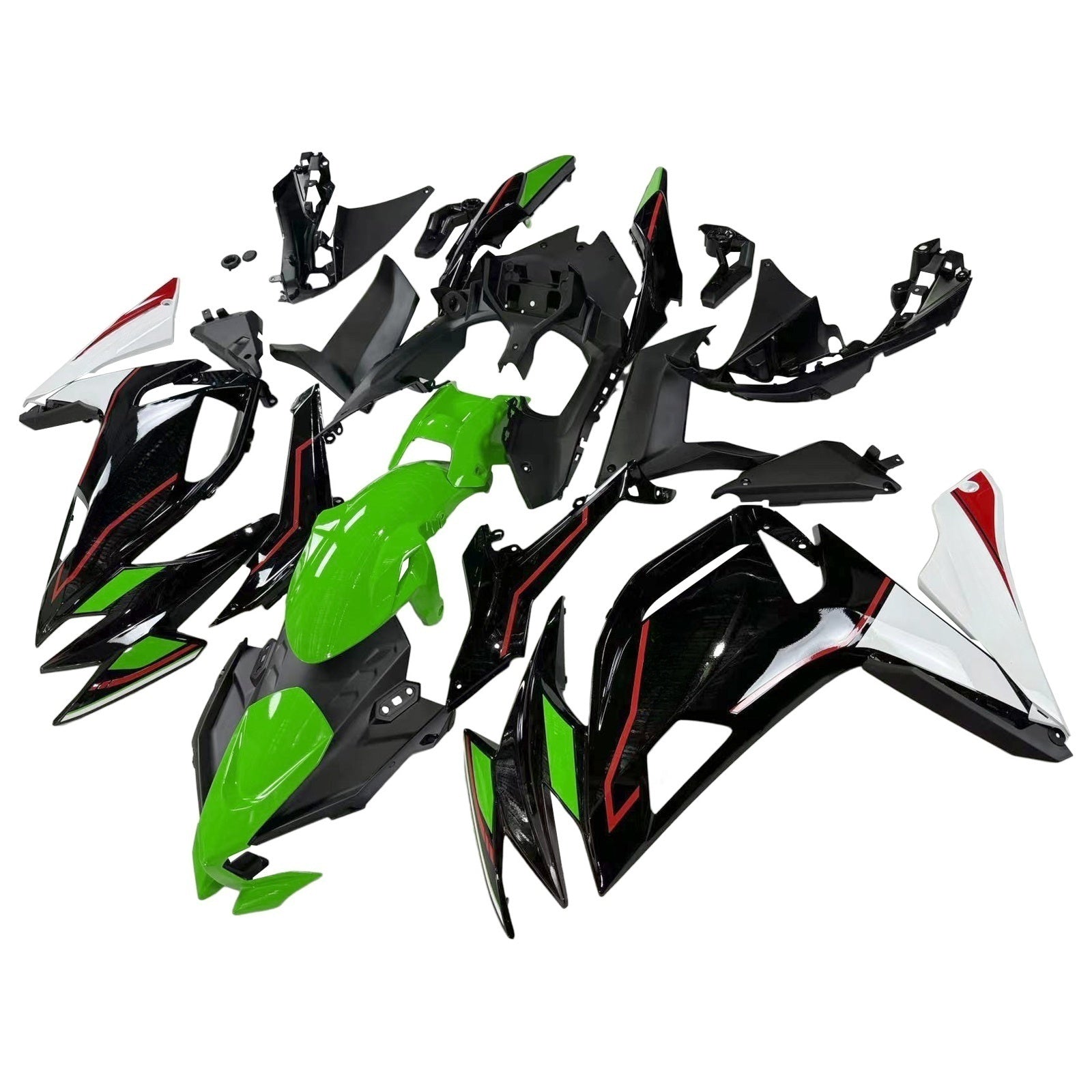Amotopart 2020-2025 Kawasaki ER-6F Ninja650 Green&Black Style2 Fairing Kit