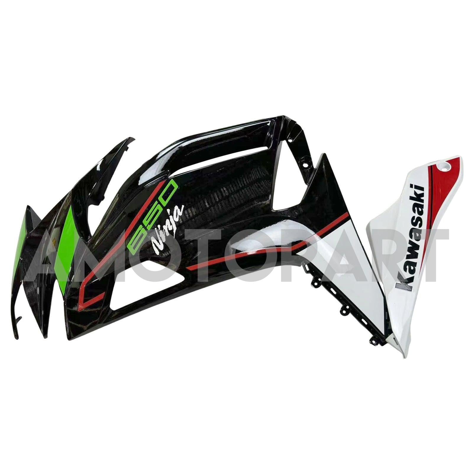 Amotopart 2020-2025 Kawasaki ER-6F Ninja650 Green&Black Style2 Fairing Kit
