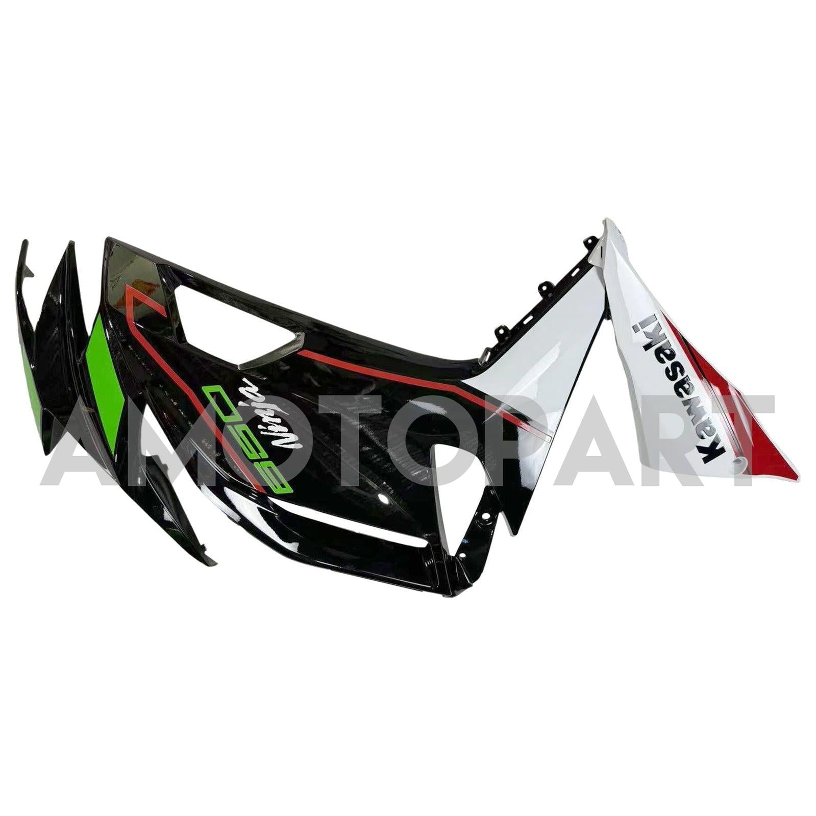 Amotopart 2020-2025 Kawasaki ER-6F Ninja650 Green&Black Style2 Fairing Kit