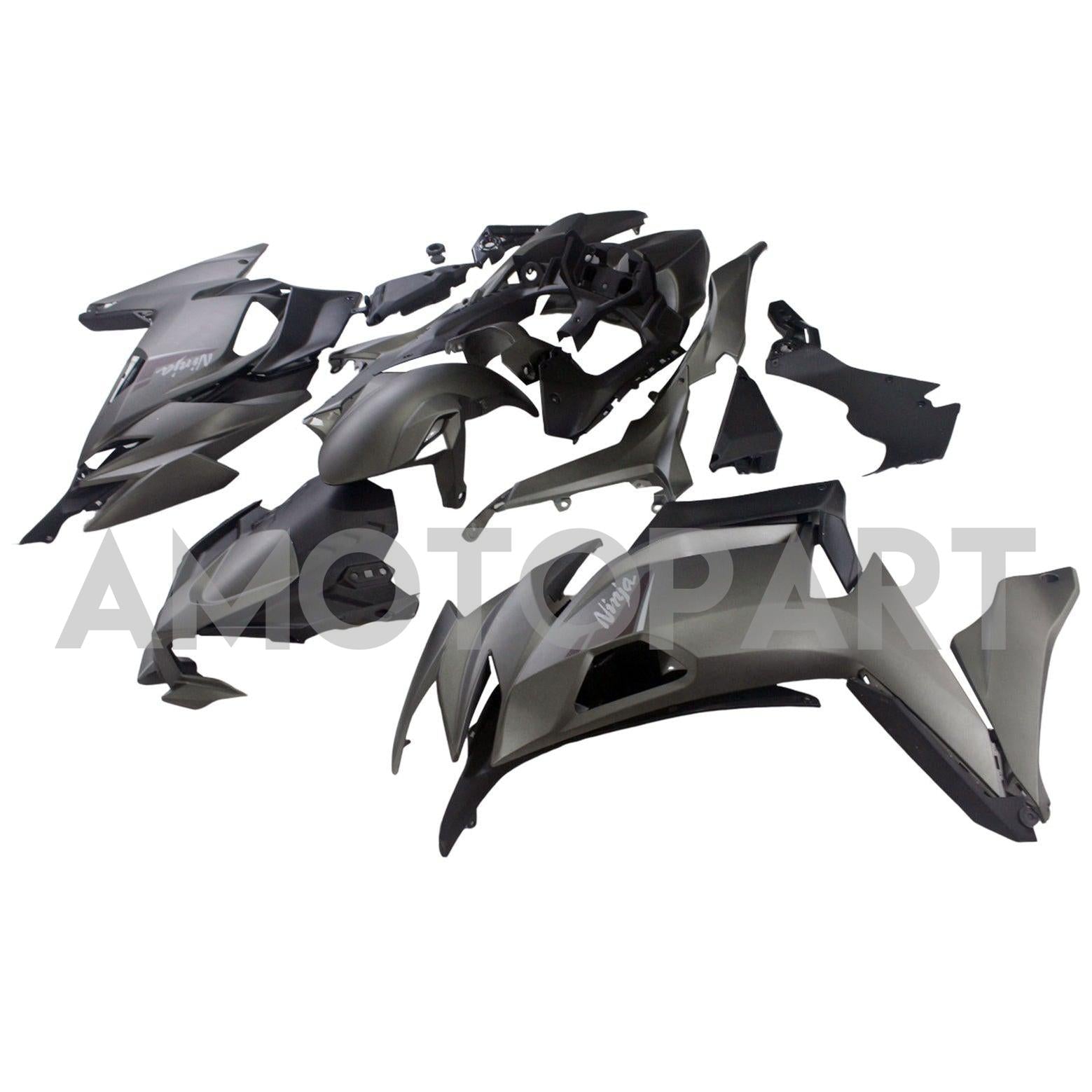 Amotopart 2020-2025 Kawasaki ER-6F Ninja650 Gray Black Fairing Kit