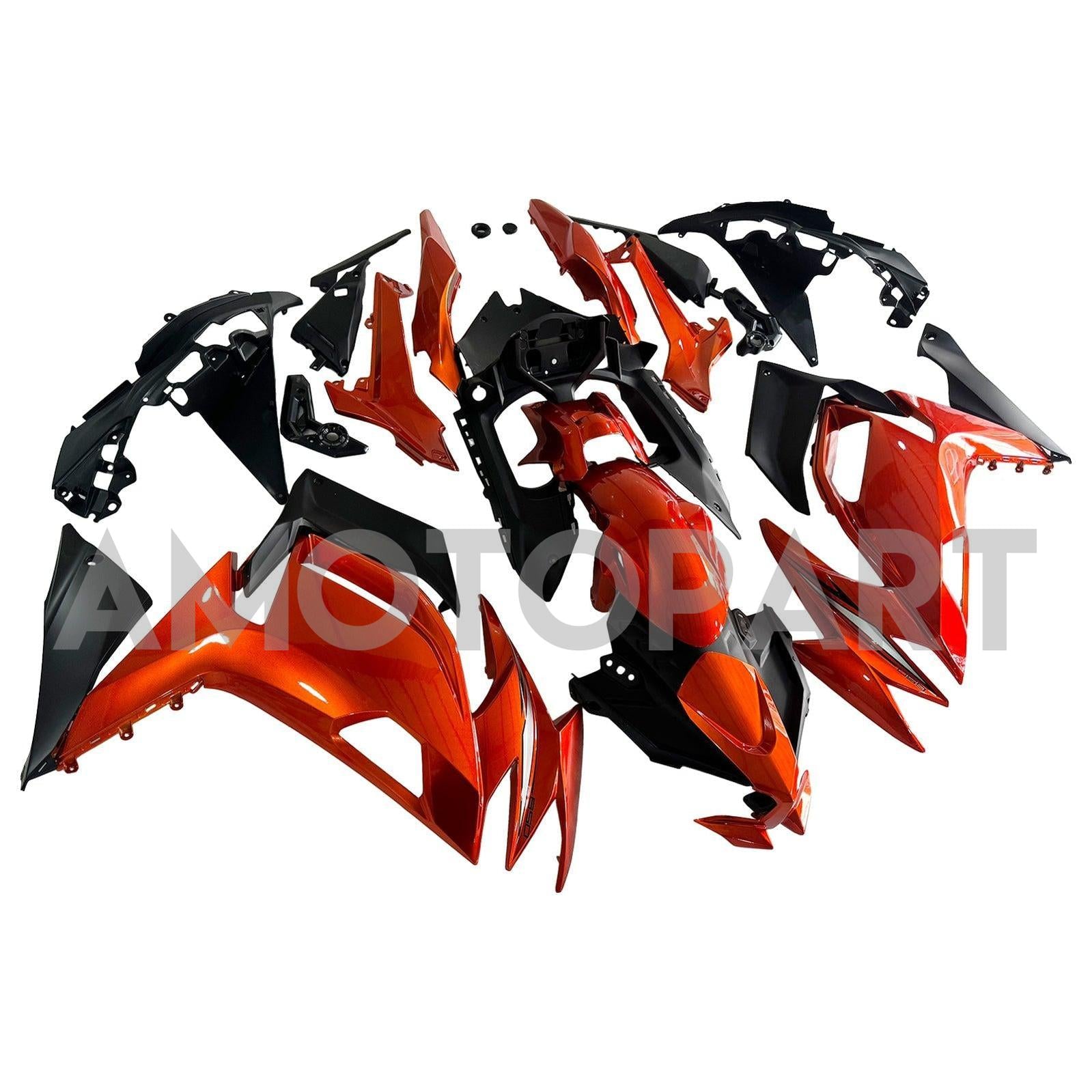 Amotopart 2020-2024 Kit carena Kawasaki ER-6F Ninja650 arancione lucido