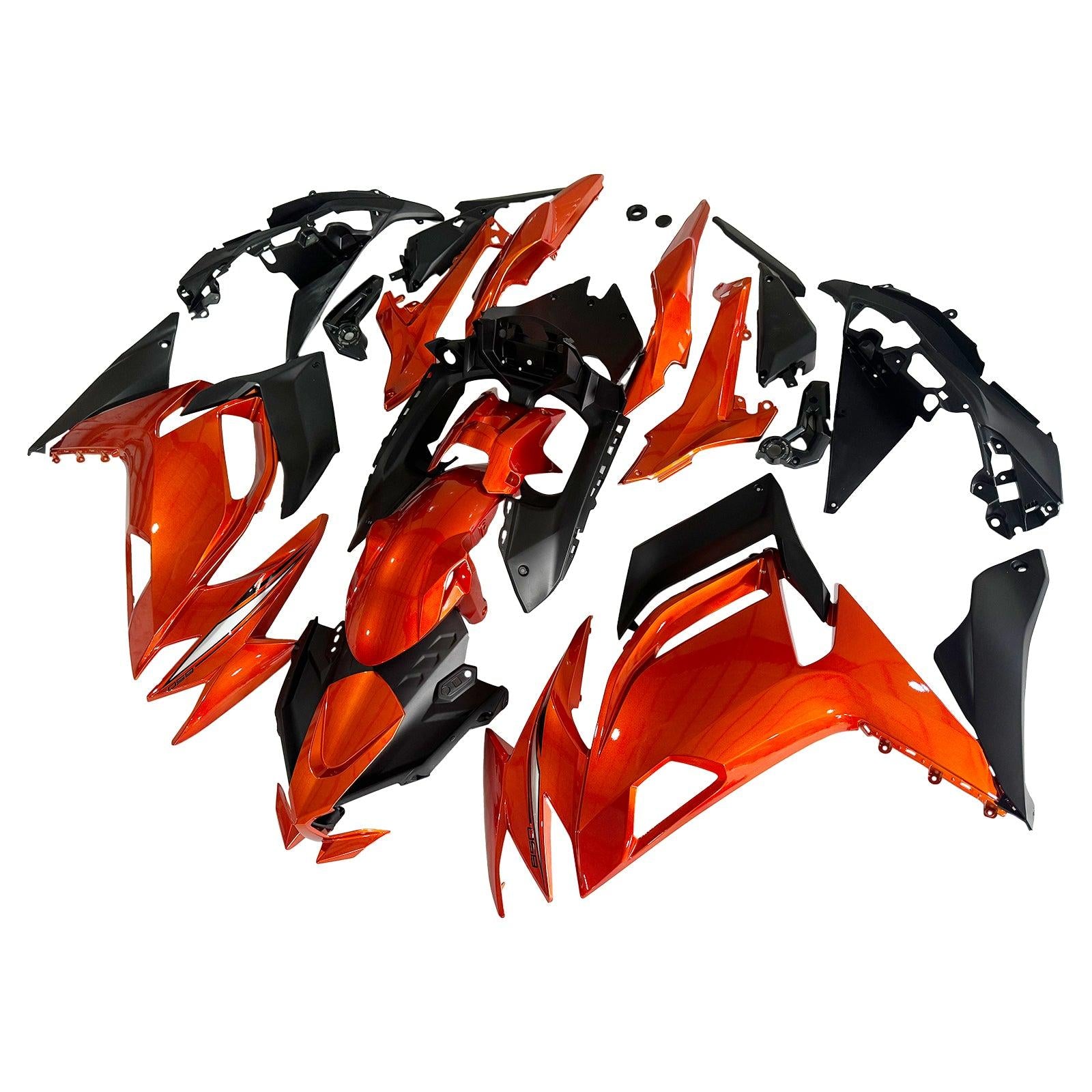 Amotopart 2020-2024 Kit carena Kawasaki ER-6F Ninja650 arancione lucido