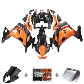 Amotopart 2020-2024 Kawasaki ER-6F Ninja650 Black&Orange Fairing Kit