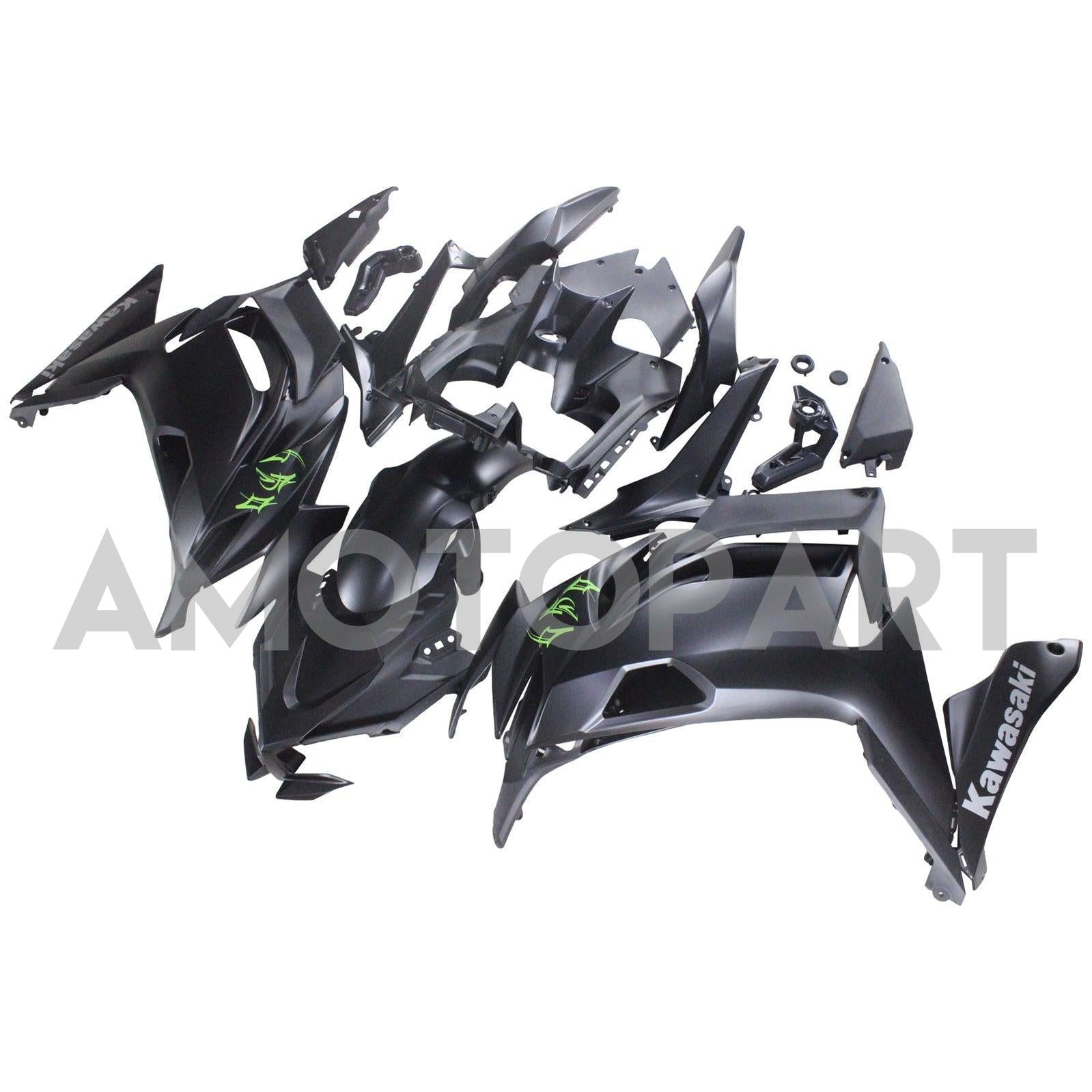 Amotopart 2020-2025 Kawasaki ER-6F Ninja650 Dark Grey Fairing Kit