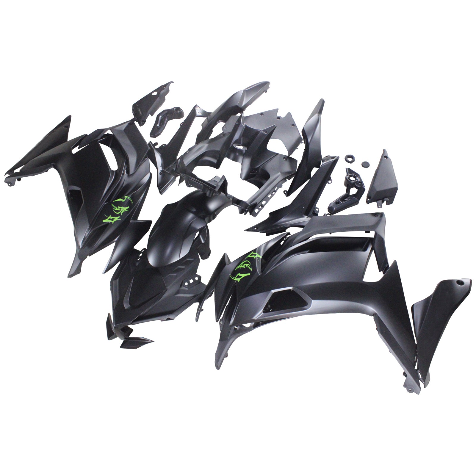 Amotopart 2020-2025 Kawasaki ER-6F Ninja650 Kit de carénage gris foncé