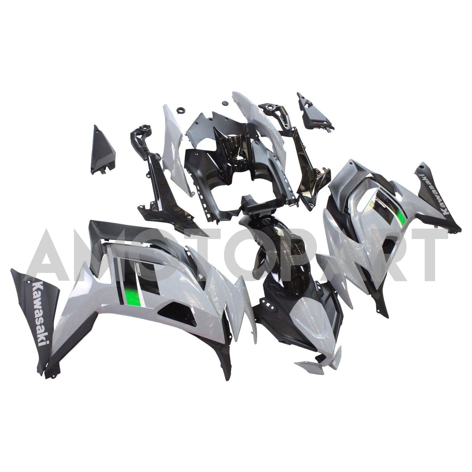 Amotopart 2020-2025 Kawasaki ER-6F Ninja650 Šedá a černá kapotáž
