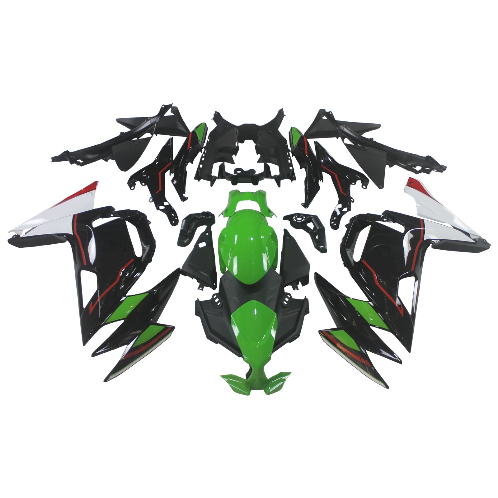 Amotopart 2020-2025 Kawasaki ER-6F Ninja650 Green&Black Fairing Kit