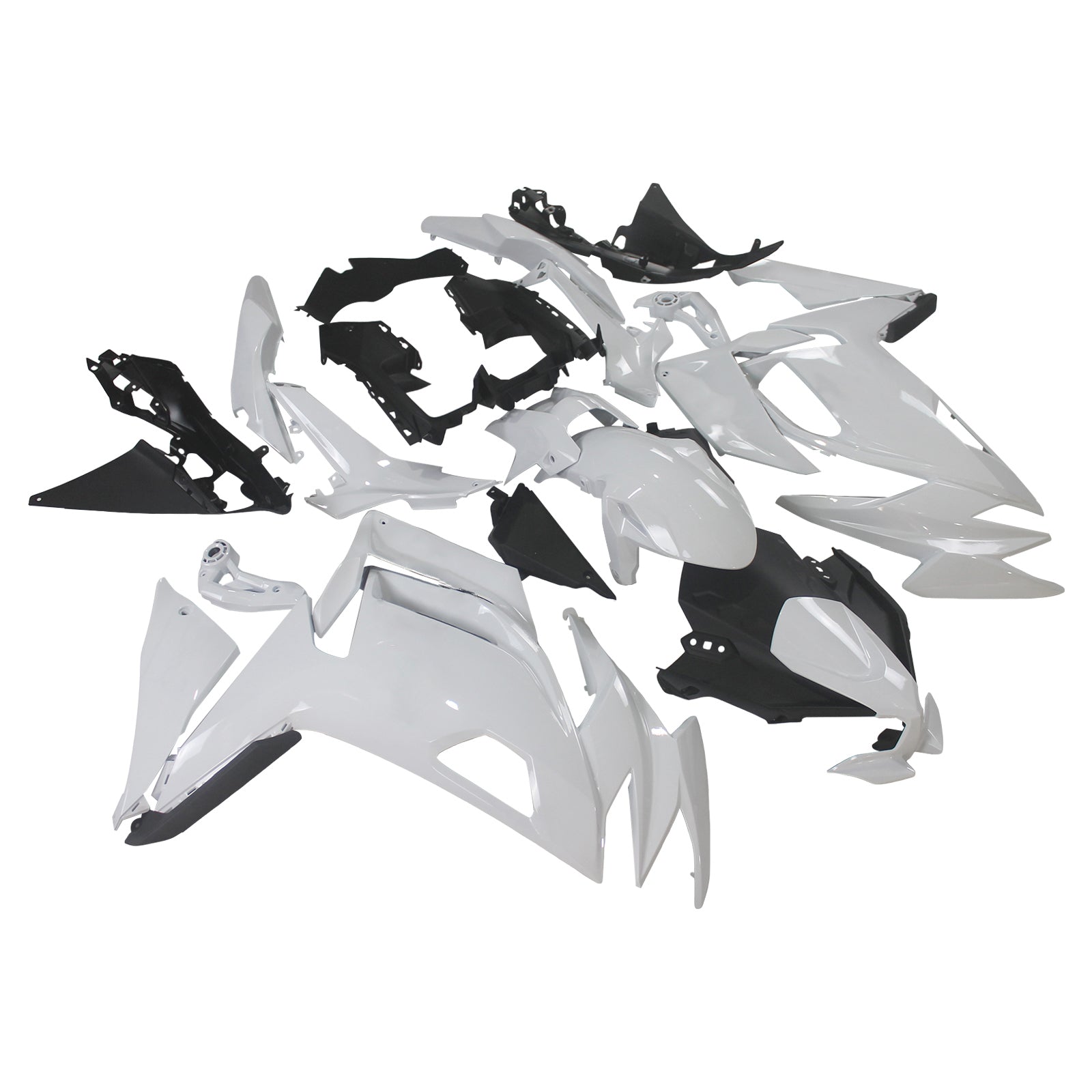 Amotopart 2020-2025 Kawasaki ER-6F Ninja650 White Black Fairing Kit