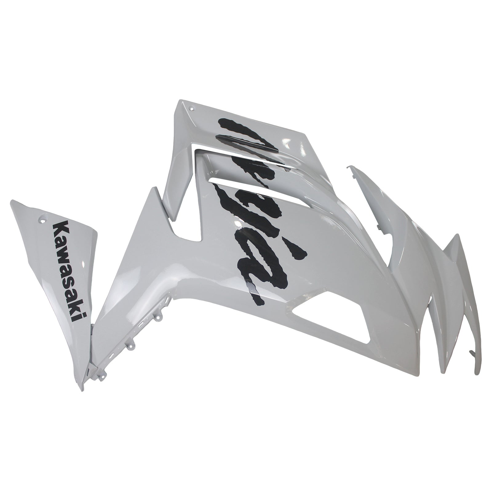 Amotopart 2020-2024 Kawasaki ER-6F Ninja650 White with Black Logo Fairing Kit