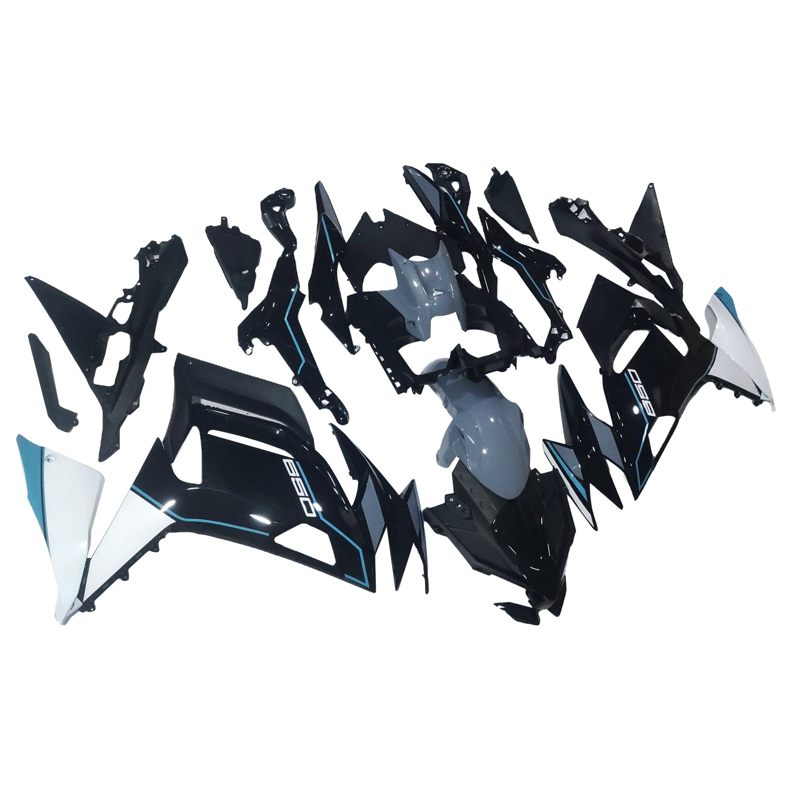 Amotopart 2020-2026 Kawasaki ER-6F Ninja650 Black Grey Fairing Kit