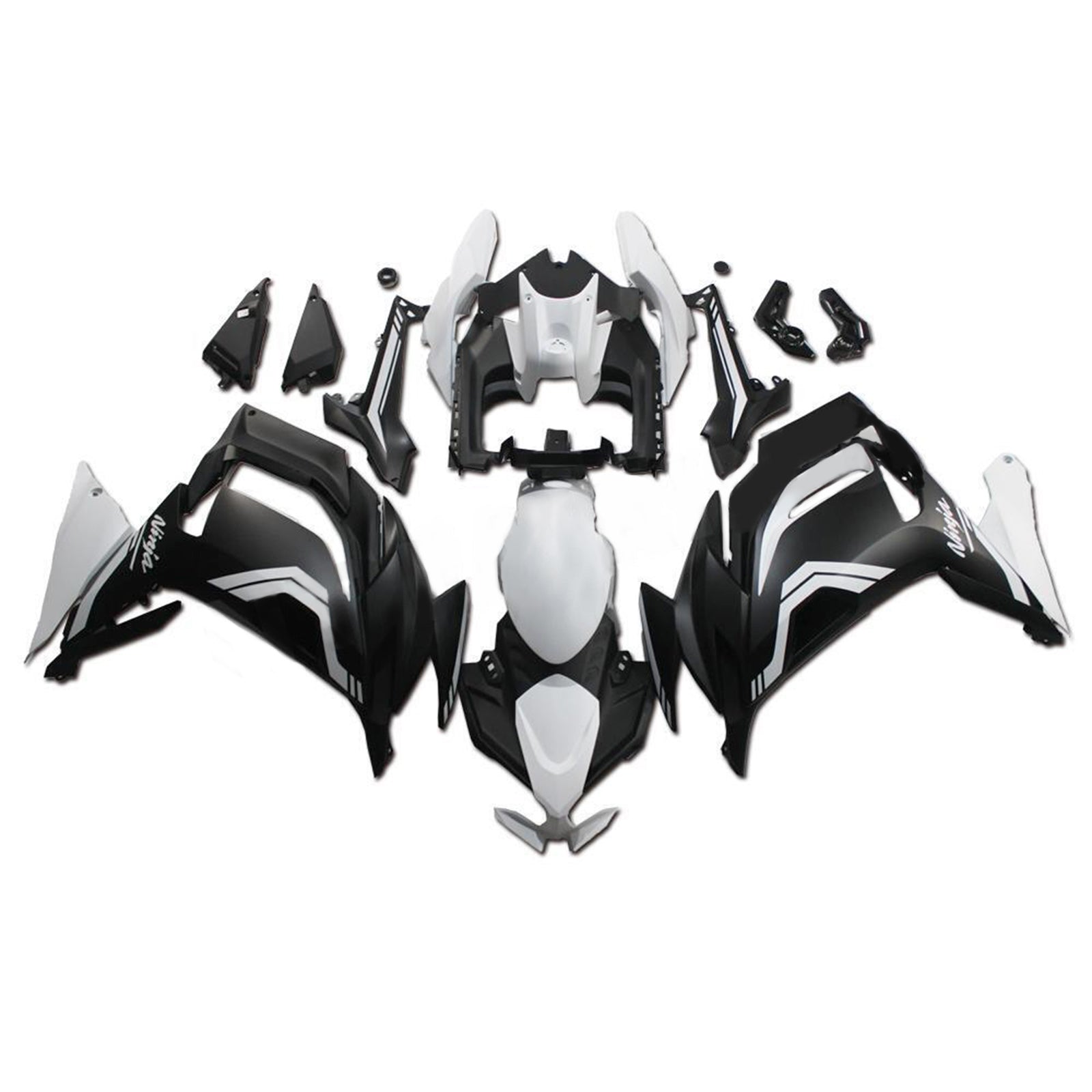 Amotopart 2020-2026 Kawasaki ER-6F Ninja650 Matte Black White Fairing Kit
