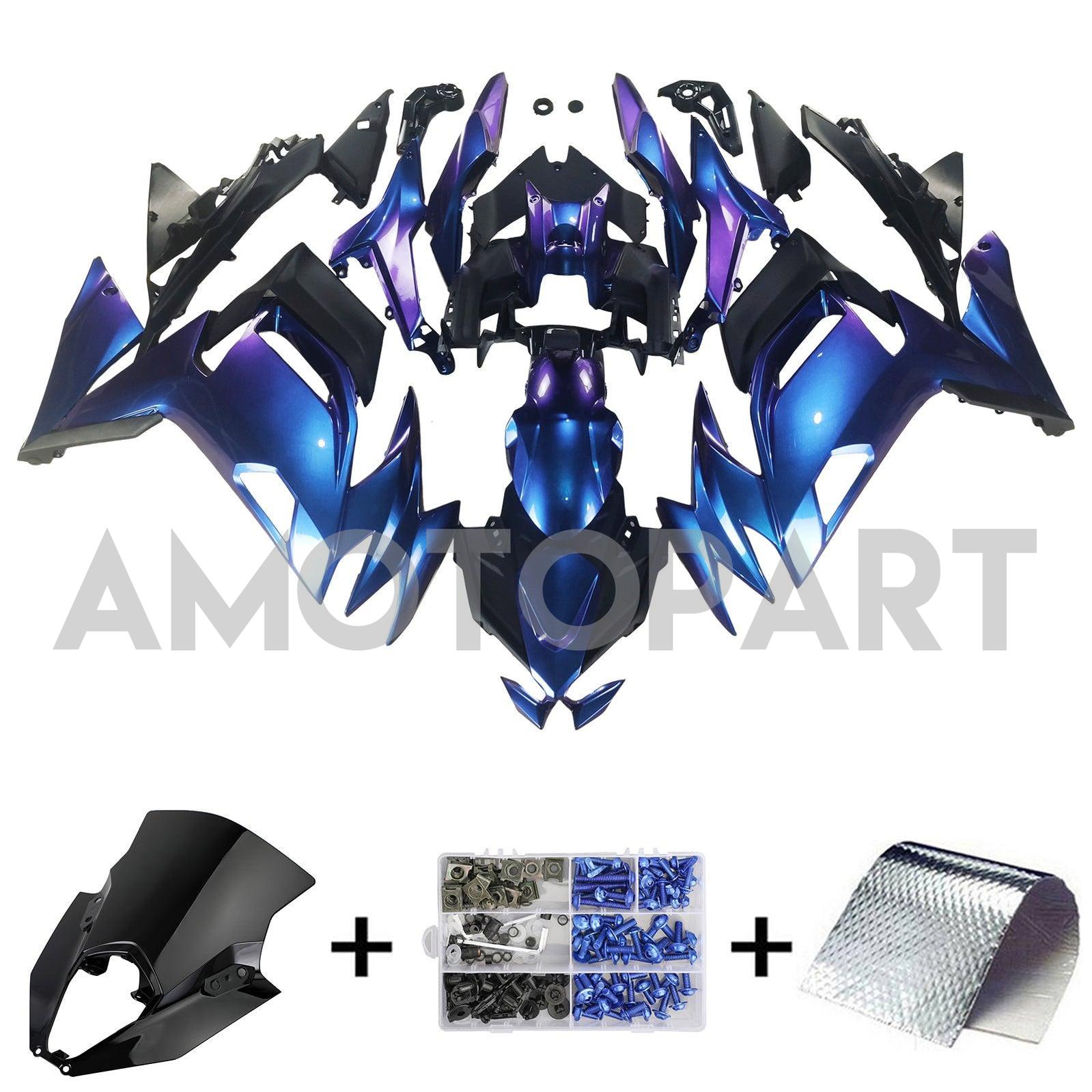 Amotopart 2020-2025 Kawasaki ER-6F Ninja650 Gradient Blue Purple Fairing Kit