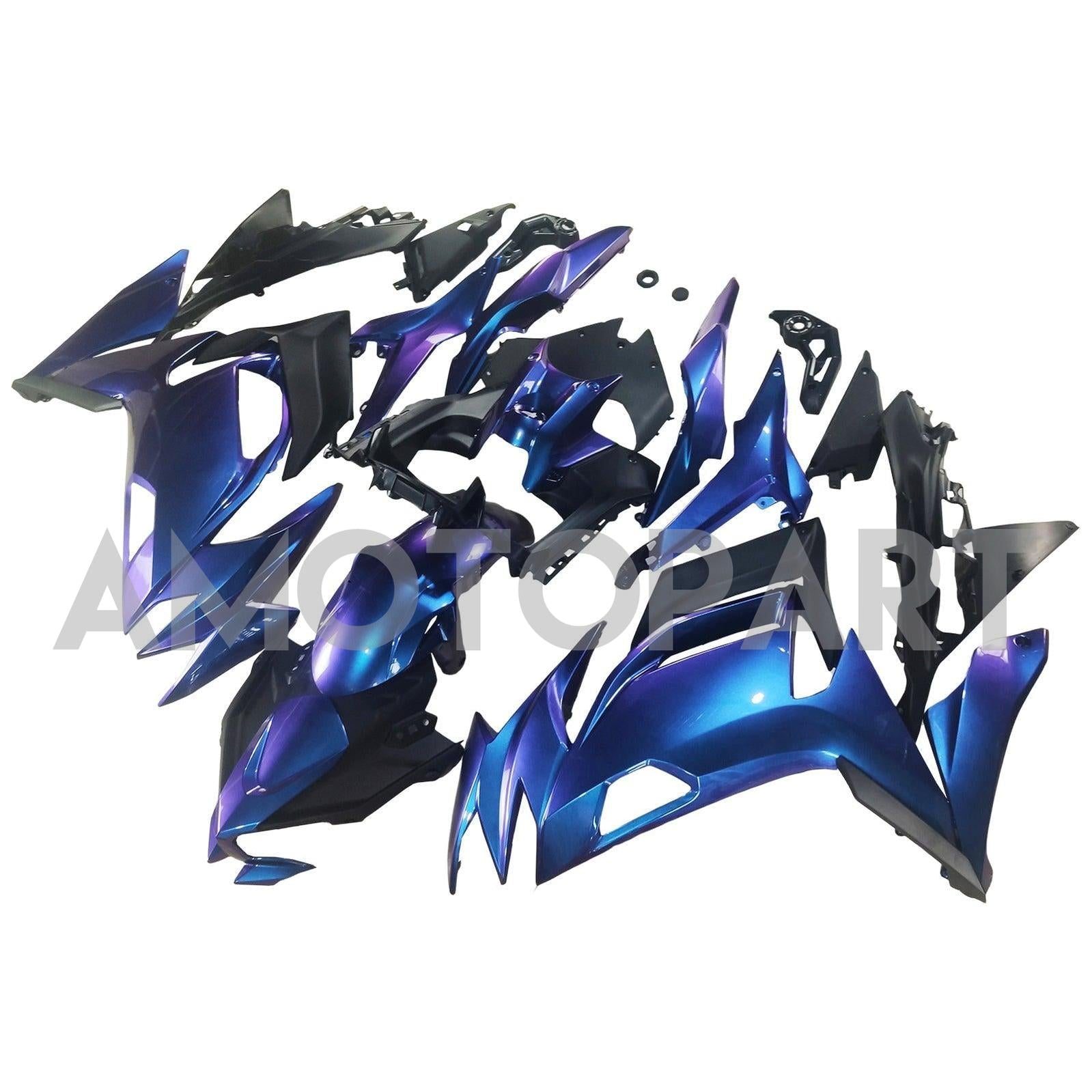 Amotopart 2020-2025 Kawasaki ER-6f Ninja650 Gradient Blue Purple Abzugskit