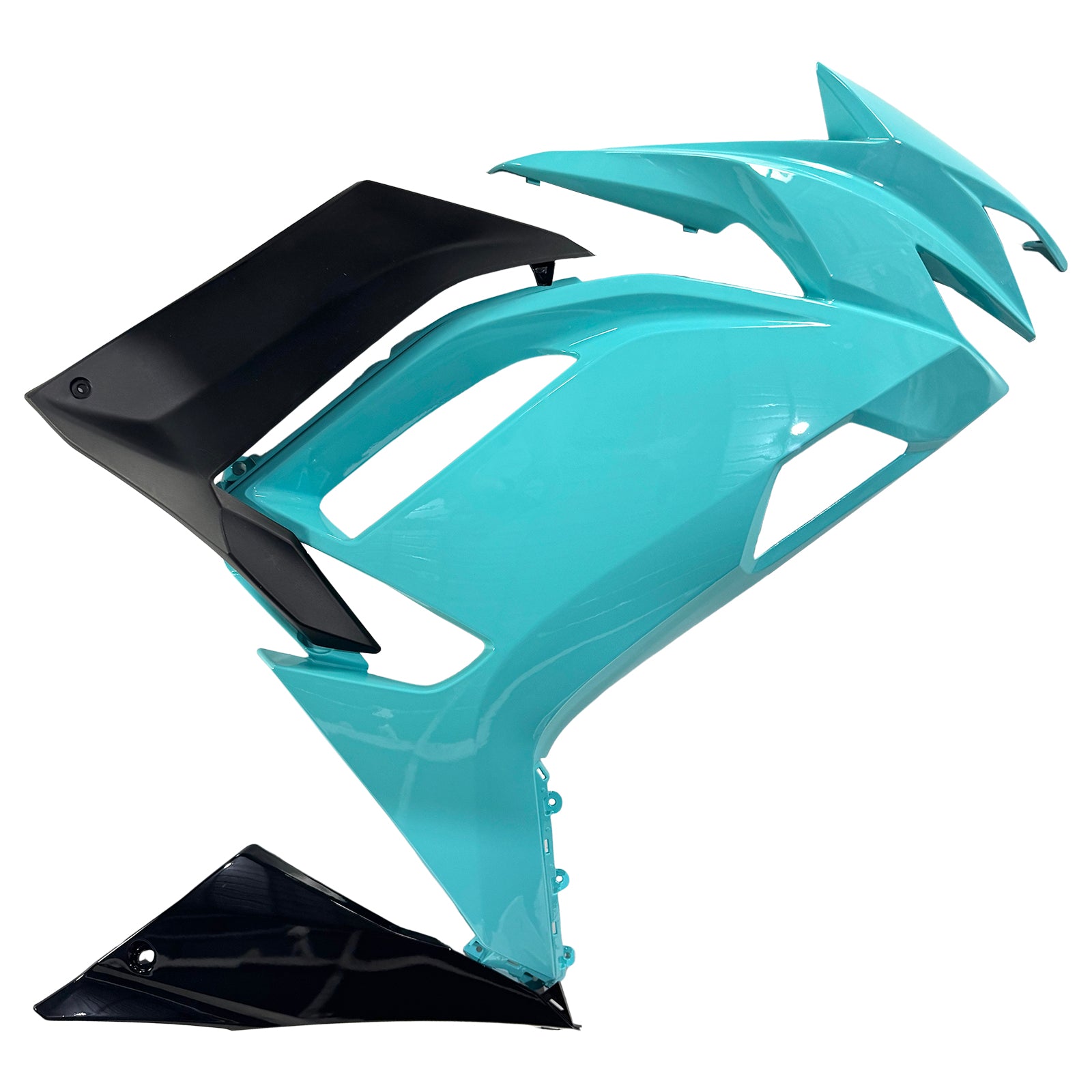 Amotopart 2020–2025 Kawasaki ER-6F Ninja650 Schwarz Hellblau Verkleidungsset