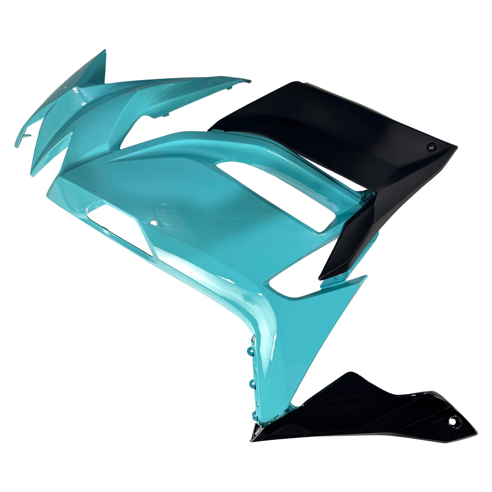 Amotopart 2020–2025 Kawasaki ER-6F Ninja650 Schwarz Hellblau Verkleidungsset