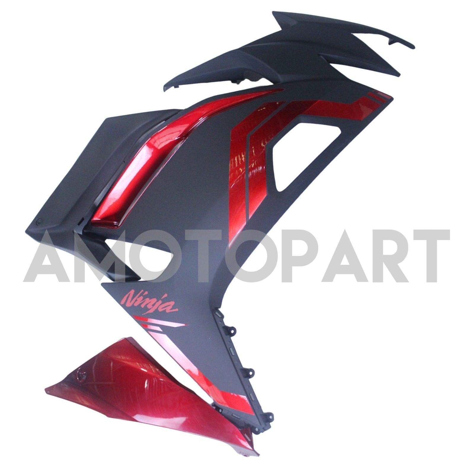 Amotopart 2020-2025 Kawasaki ER-6F Ninja650 Black Red Fairing Kit