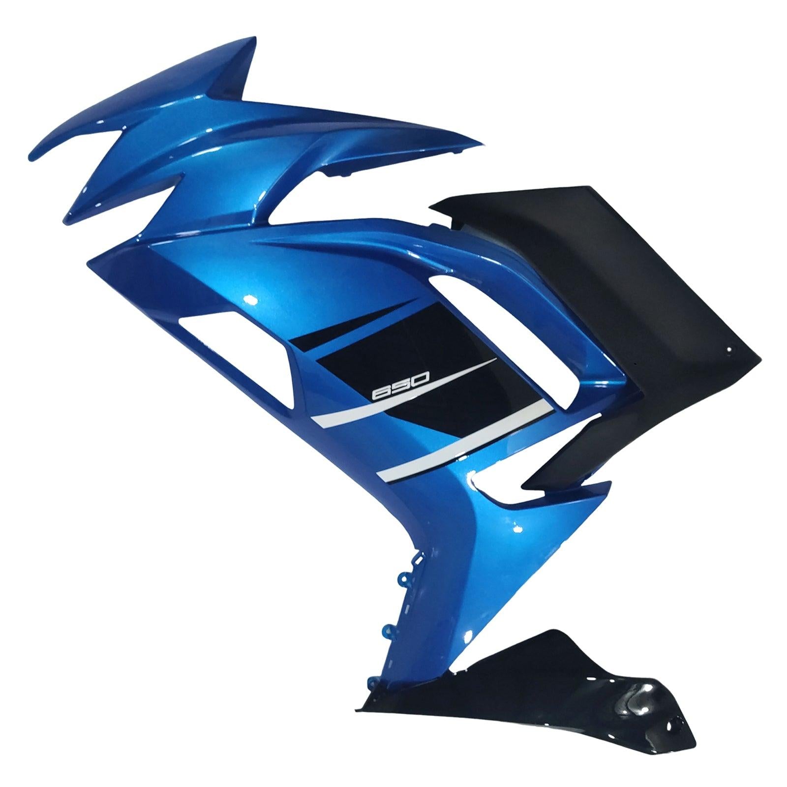Amotopart 2020-2025 Kawasaki ER-6F Ninja650 Glossy Black Blue Fairing Kit