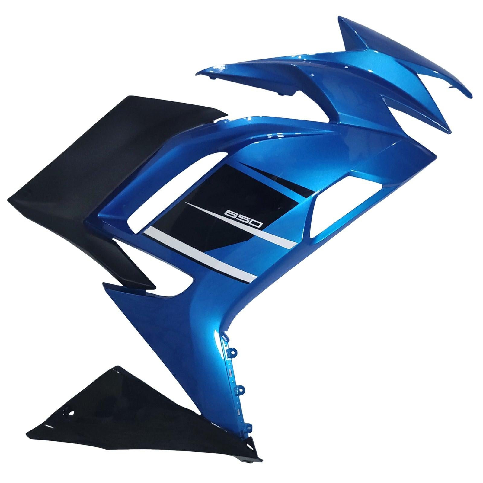 Amotopart 2020-2025 Kawasaki ER-6F Ninja650 Glossy Black Blue Fairing Kit