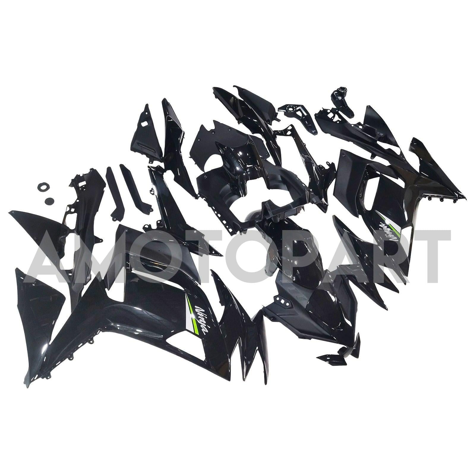 Amotopart 2020-2025 KAWASAKI ER-6F NINJA650 Glossy Black Fairing Kit
