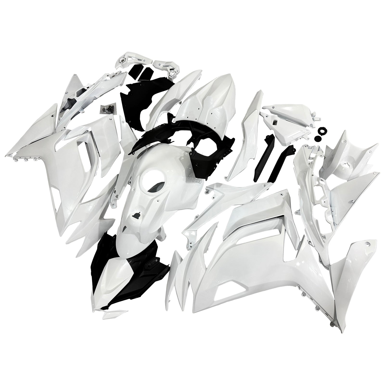 Amotopart 2020-2025 Kawasaki ER6F Ninja650 White Fairing Kit