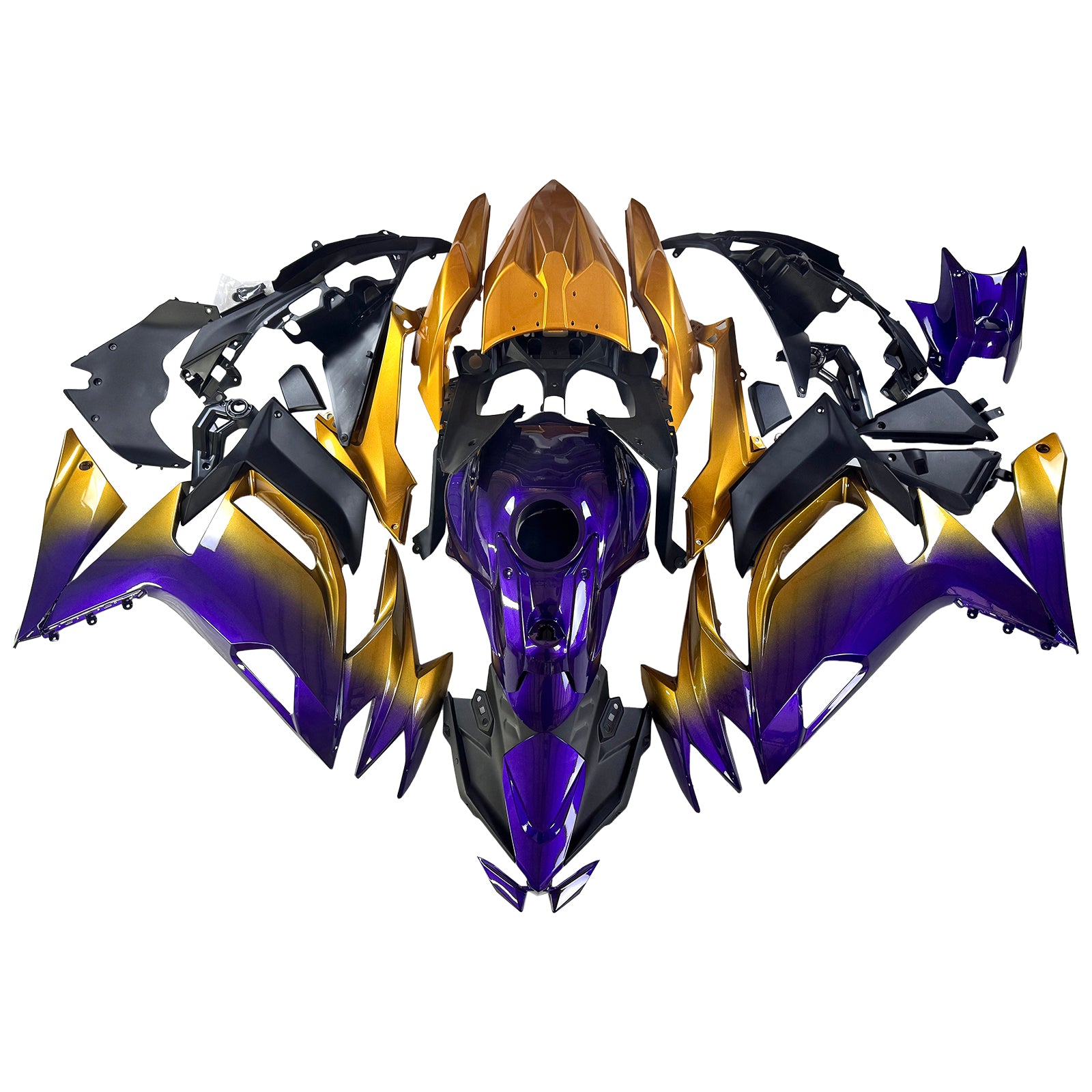 Amotopart 2020-2025 Kawasaki ER6F Ninja650 Gradient Purple Orange Fairing Kit