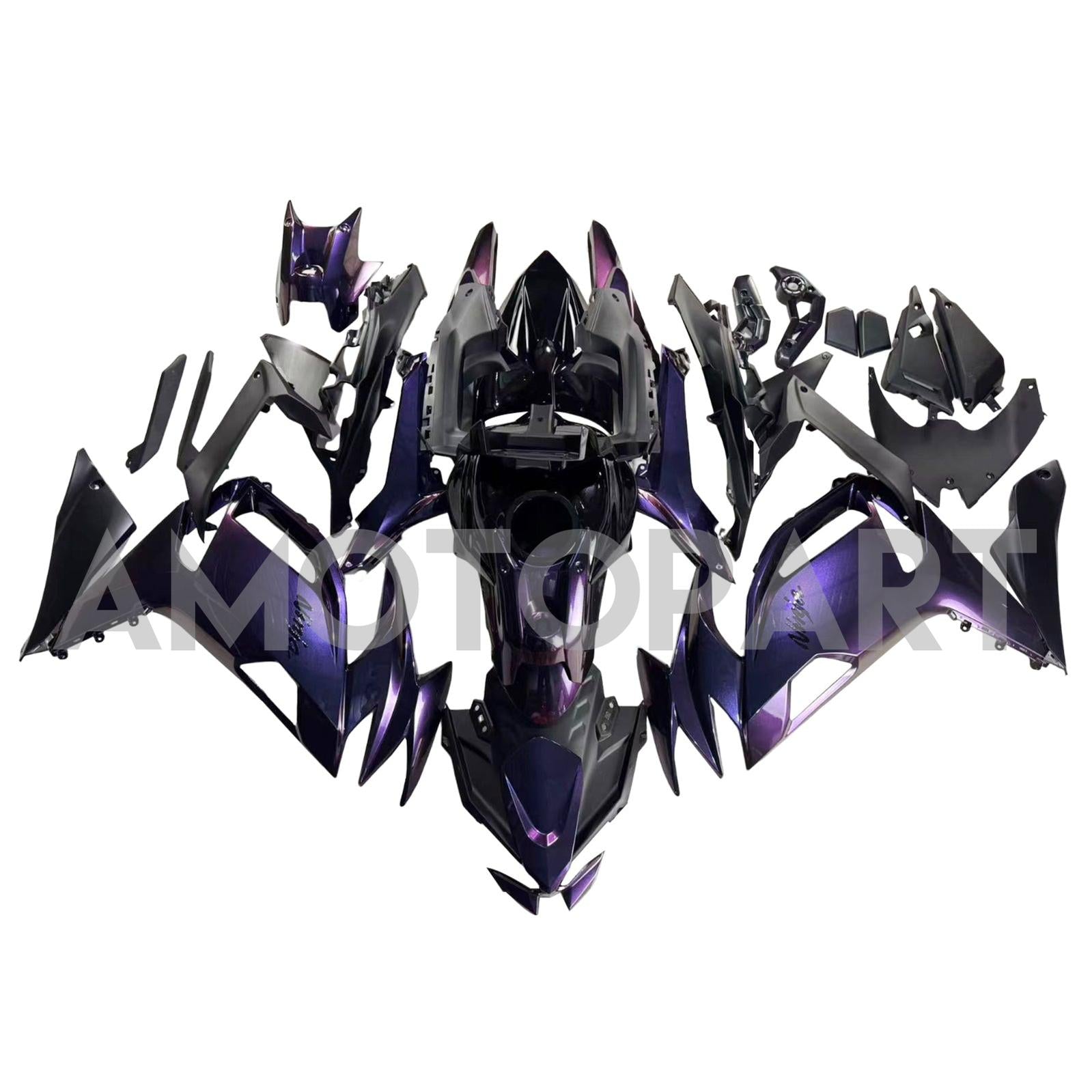 Amotopart 2020-2025 Kawasaki ER6F Ninja650 Gradient Purple Blue Fairing Kit