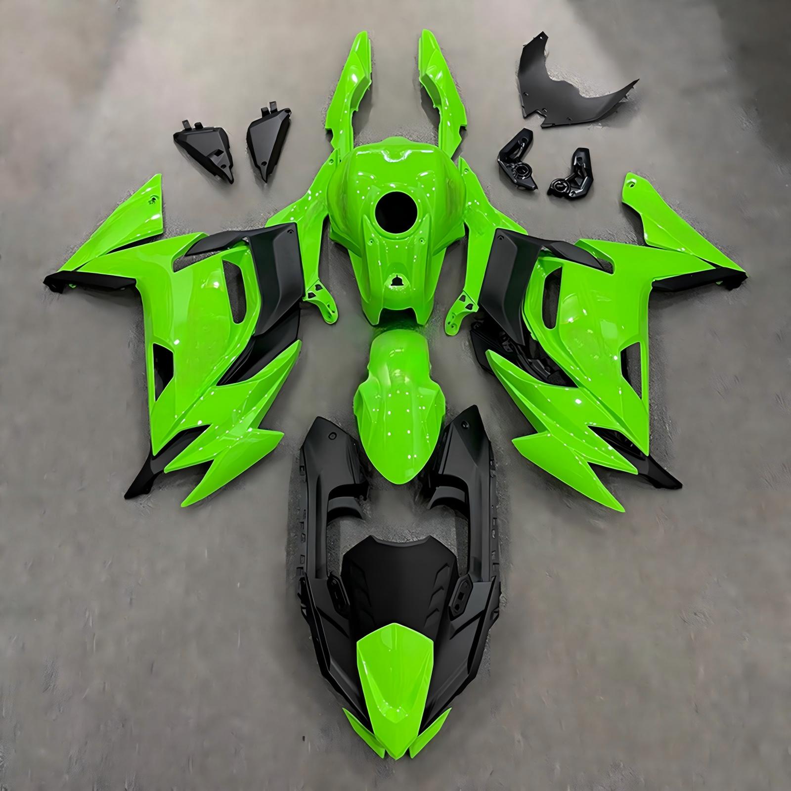Amotopart 2020-2026 Kawasaki ER6F/Ninja650 Green Black Fairing Kit