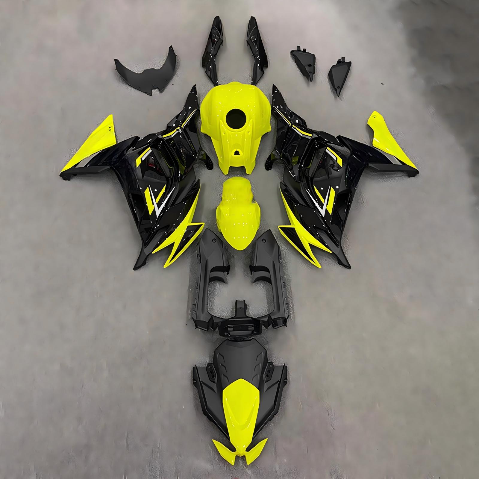 Amotopart 2020-2026 Kawasaki ER6F/Ninja650 Yellow Black Fairing Kit