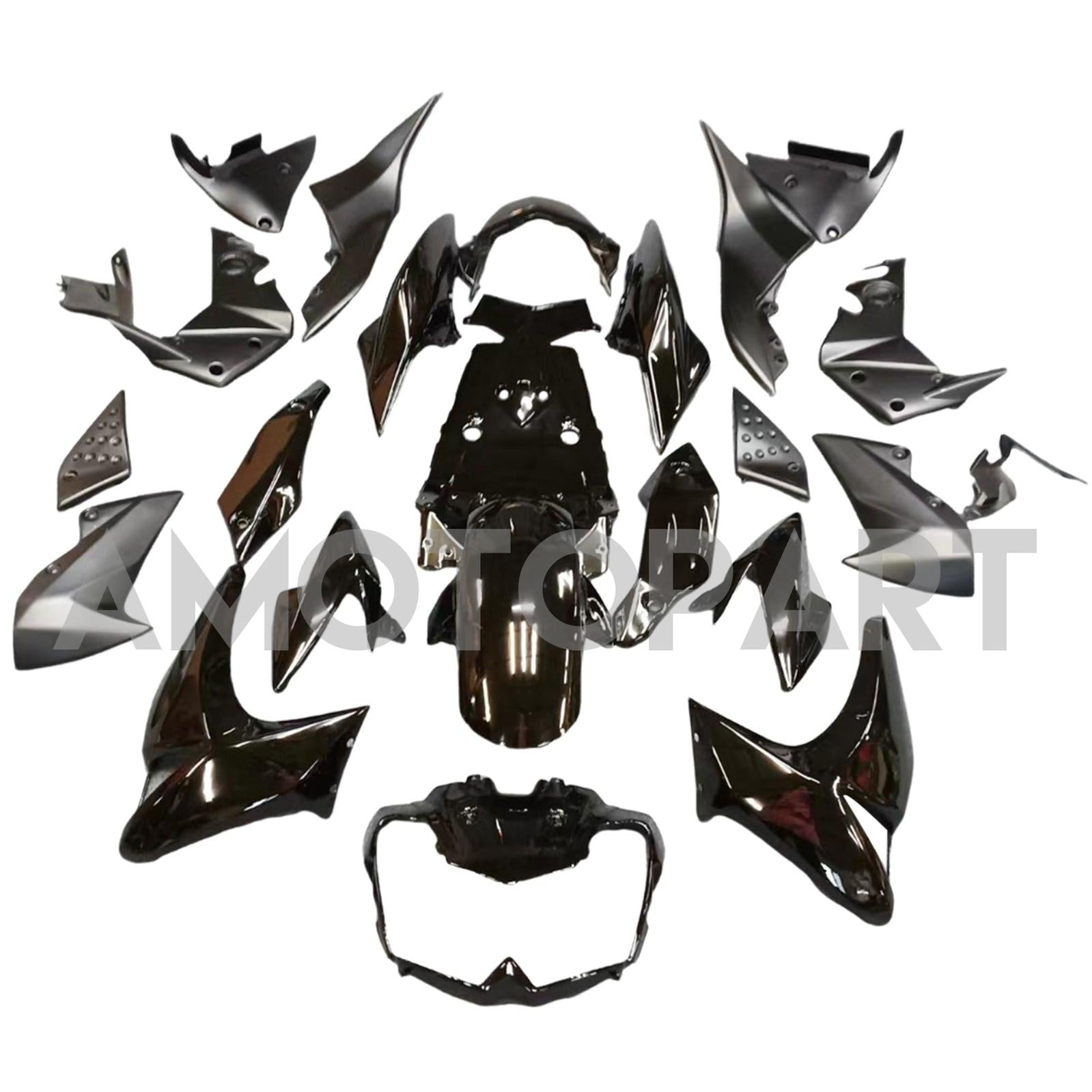 Amotopart 2007-2009 Kawasaki Z1000 Black Fairing Kit